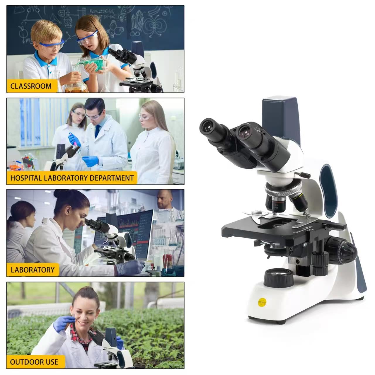 Swift SW400 Compound Binocular Microscope, 40X-2500X Magnification, Infinity Optical System, Wide-Field 10X/25X Eyepieces, Ultra-Precise Focusing, Mechanical Stage, Research-Grade Lab Microscope