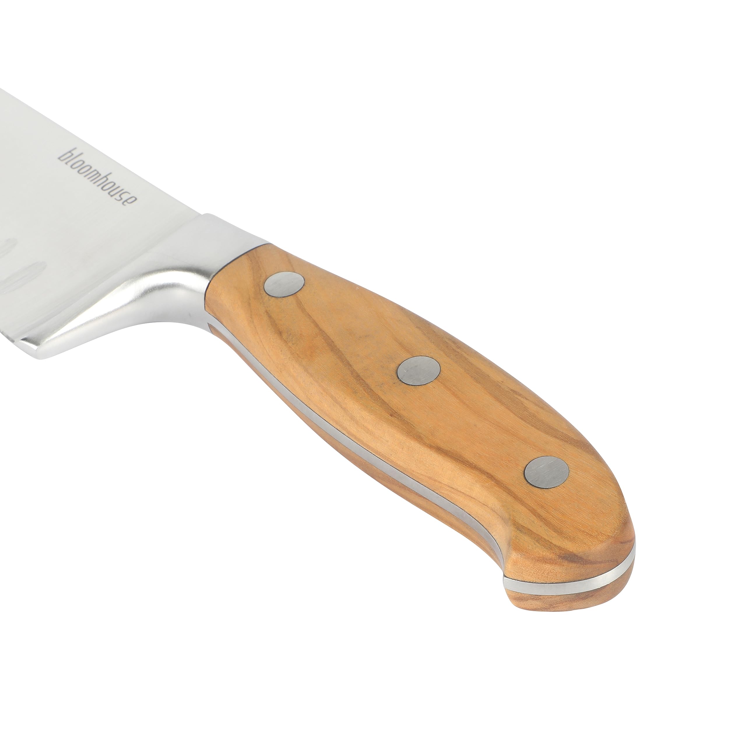 Bloomhouse - Oprah's Favorite Things - 7 Inch German Steel Santoku Knife W/Italian Olive Wood Forged Handle