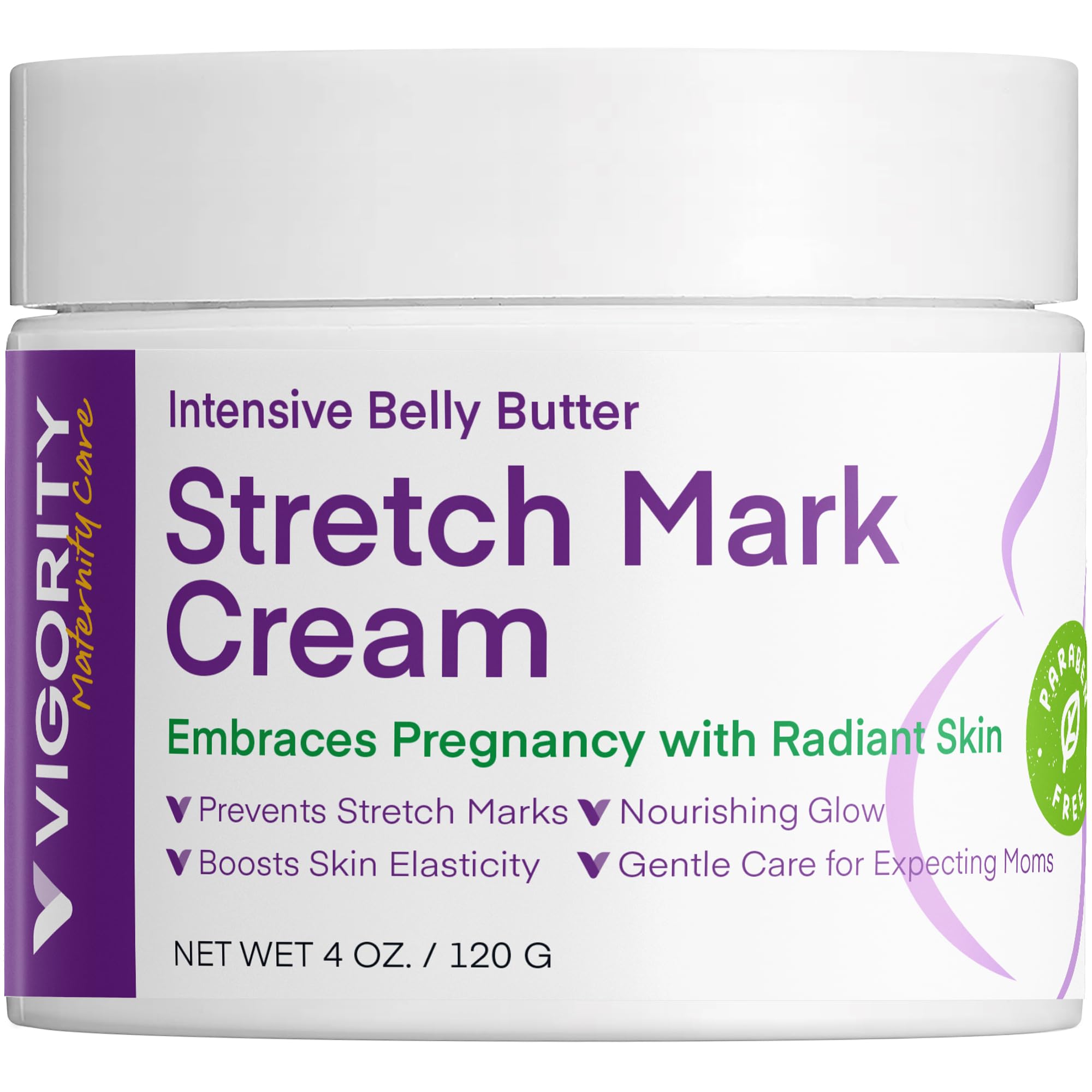 Stretch Mark Cream for Pregnancy: Stretch Mark Treatment - Belly Butter For Pregnant Women - Massage Lotion To Prevent And Repair Maternity Stretch Marks Scar - 4 Oz