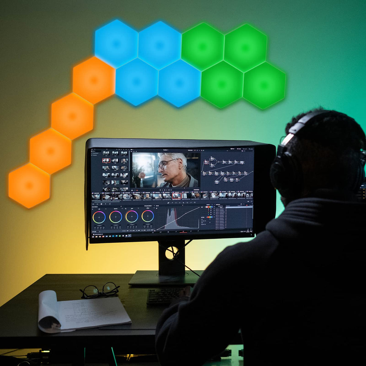 Vcwtty Hexagon Lights, Smart LED Wall Lights with Remote, 13 Colors To