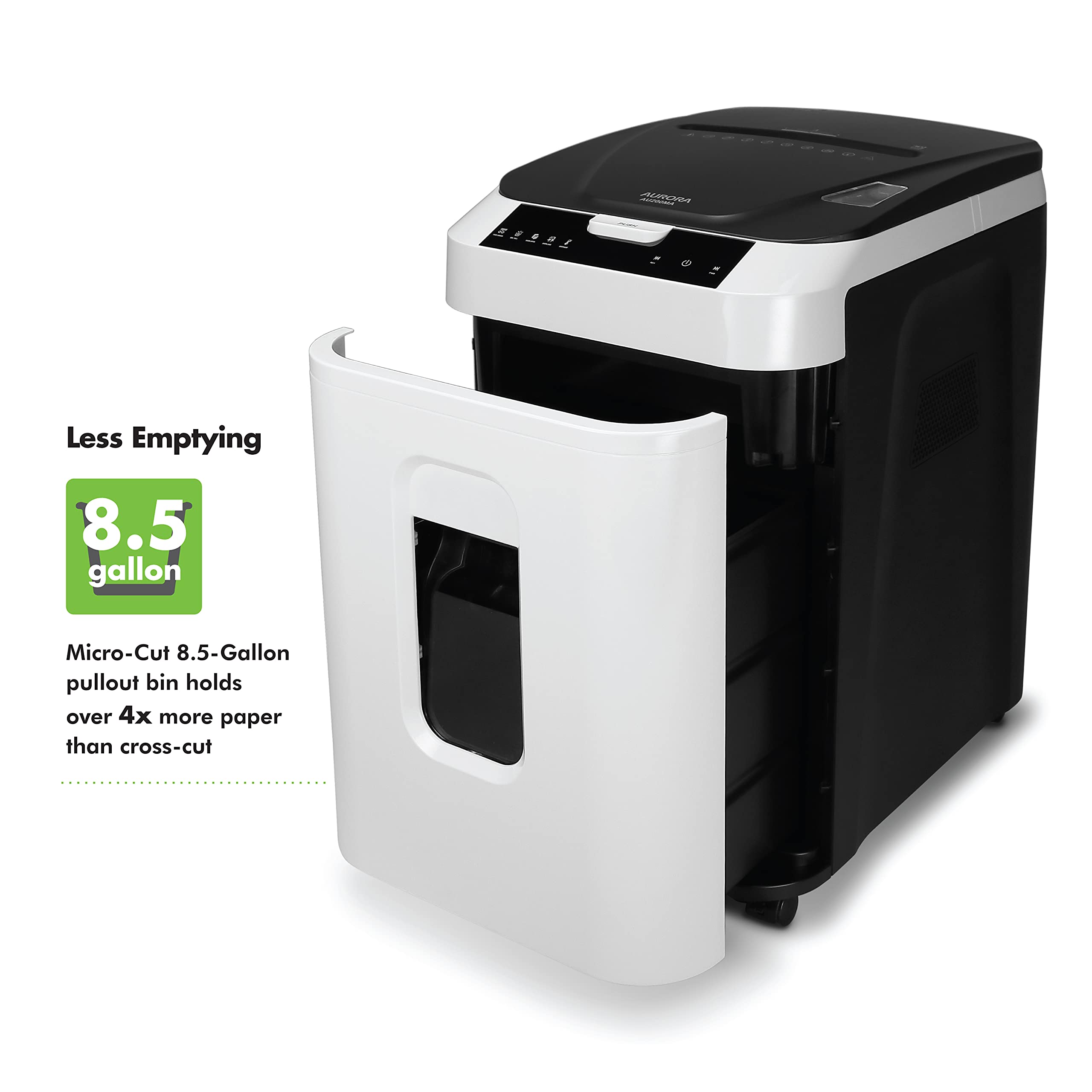 Aurora Commercial Grade 200-Sheet Auto Feed High Security Micro-Cut Paper Shredder/ 60 Minutes/Security Level P-5