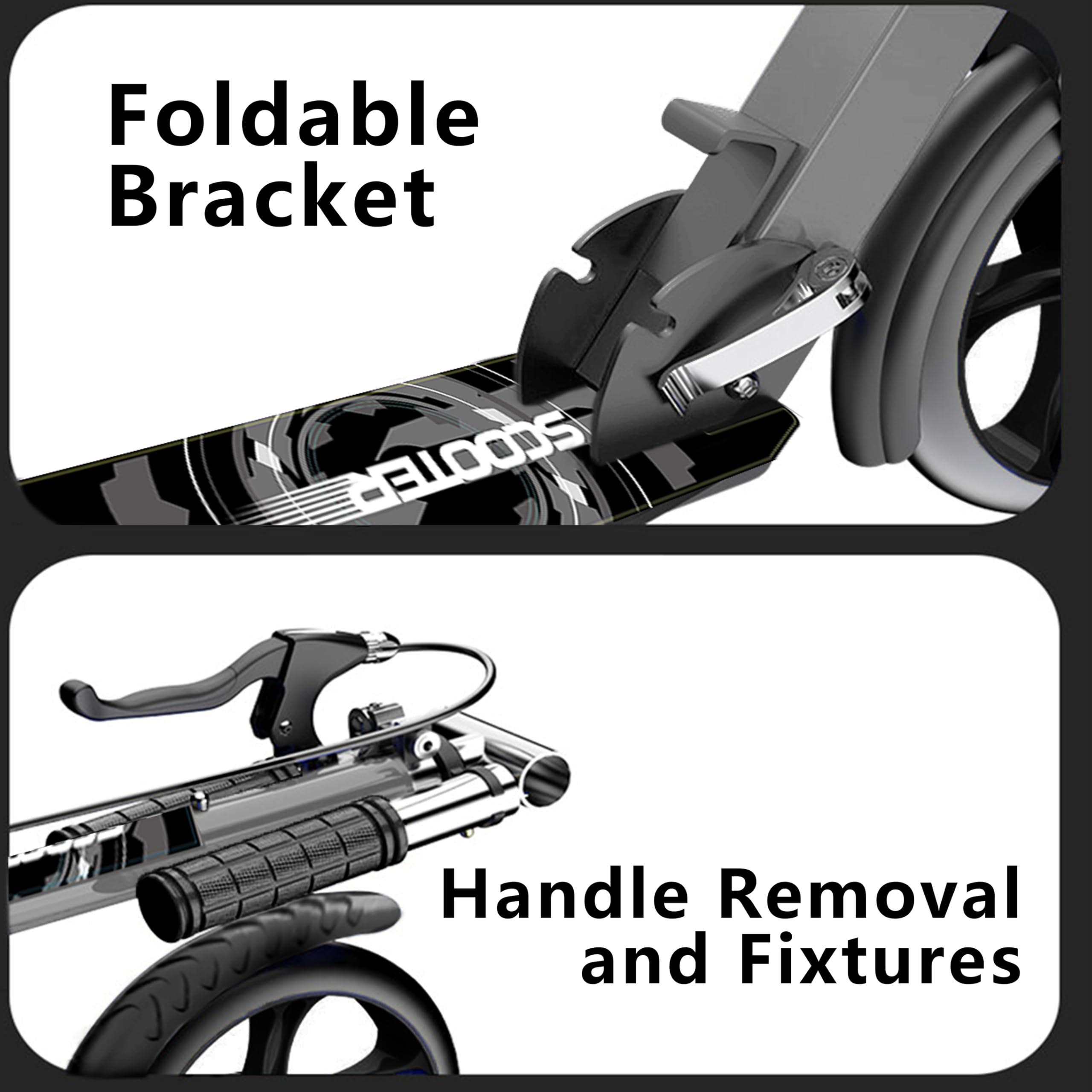 Scooters for Kids 9-25, Teens & Adults - Foldable Commuter Scooter with Bell, Hand Brake & Adjustable Height, 260 LB Weight Capacity, Perfect for School, Campus, Park Rides