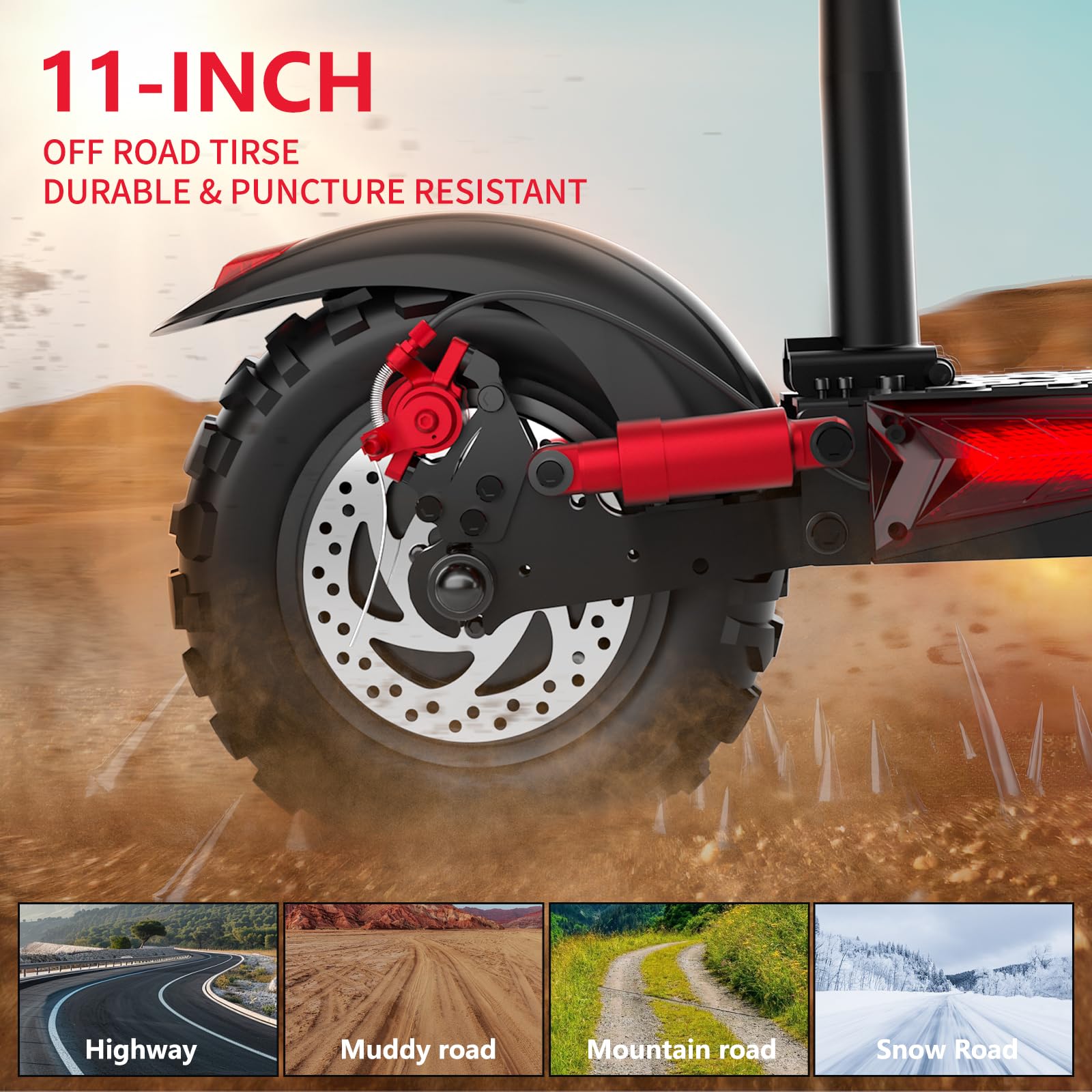 Electric Scooter Adults, 37 Miles Long Range, 34 Mph Max Speed, 11" Off-Road Tires,48V 18/21AH Big Battery,1200W/1600W Motor, Dual Braking System,Folding Commuter E Scooter (48V 18AH-1200W-J11 MAX)