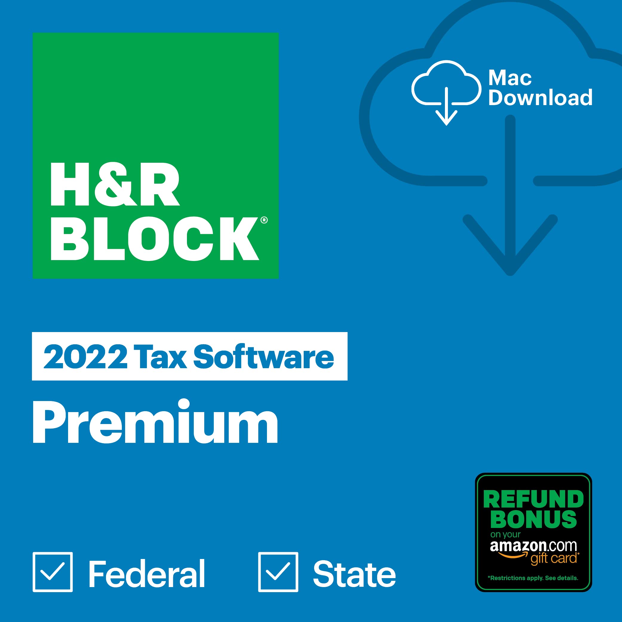 H&R Block Tax Software Premium 2022 with Refund Bonus Offer (Amazon Exclusive) [Mac Download] (Old Version)