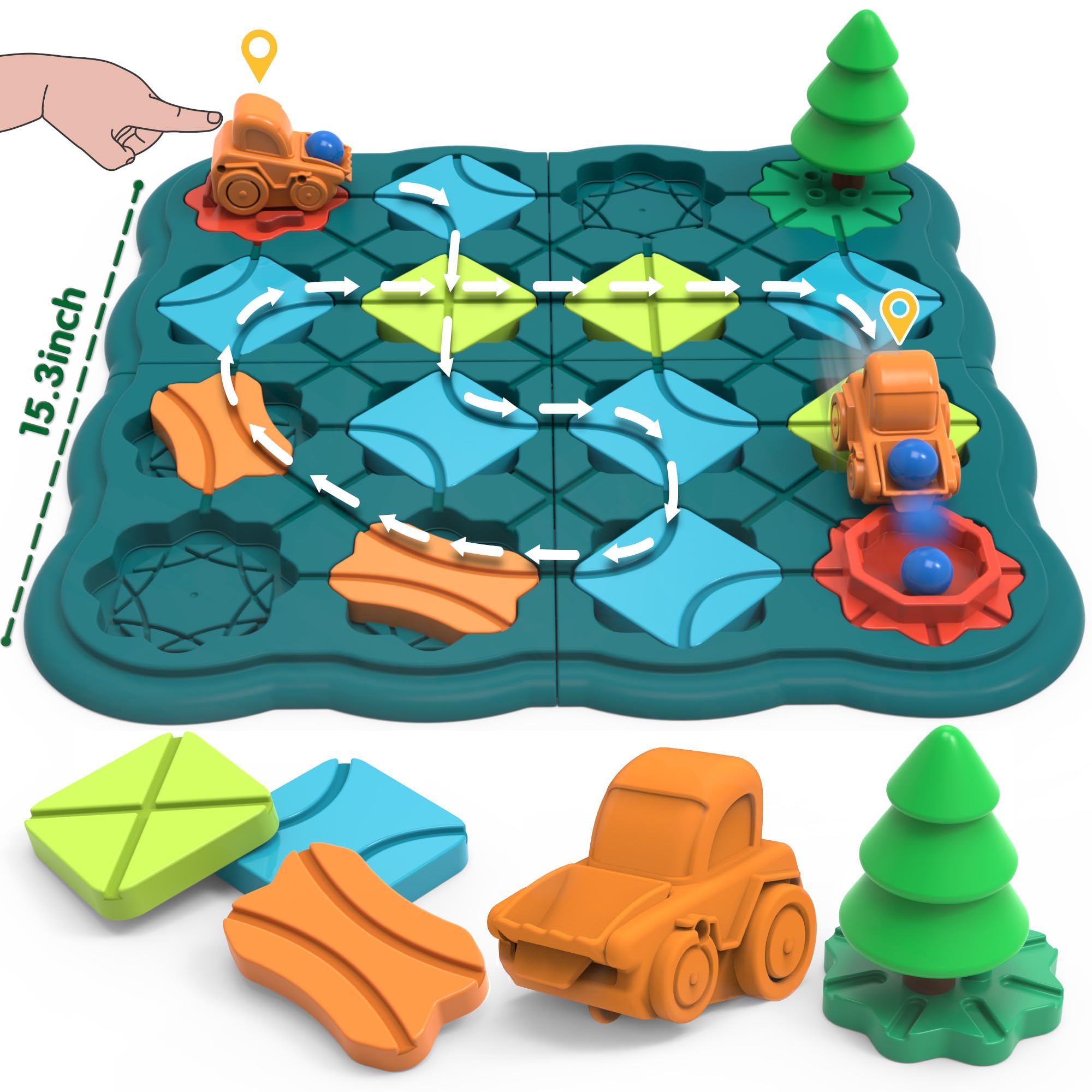 BONITOTO Kids Toys STEM Board Games - Logic Road Builder Brain Teasers Puzzles for 4 5 6 7 Year Old Boys Girls, Educational Montessori Xmas Gifts for Ages 4-8 Preschool Classroom Learning