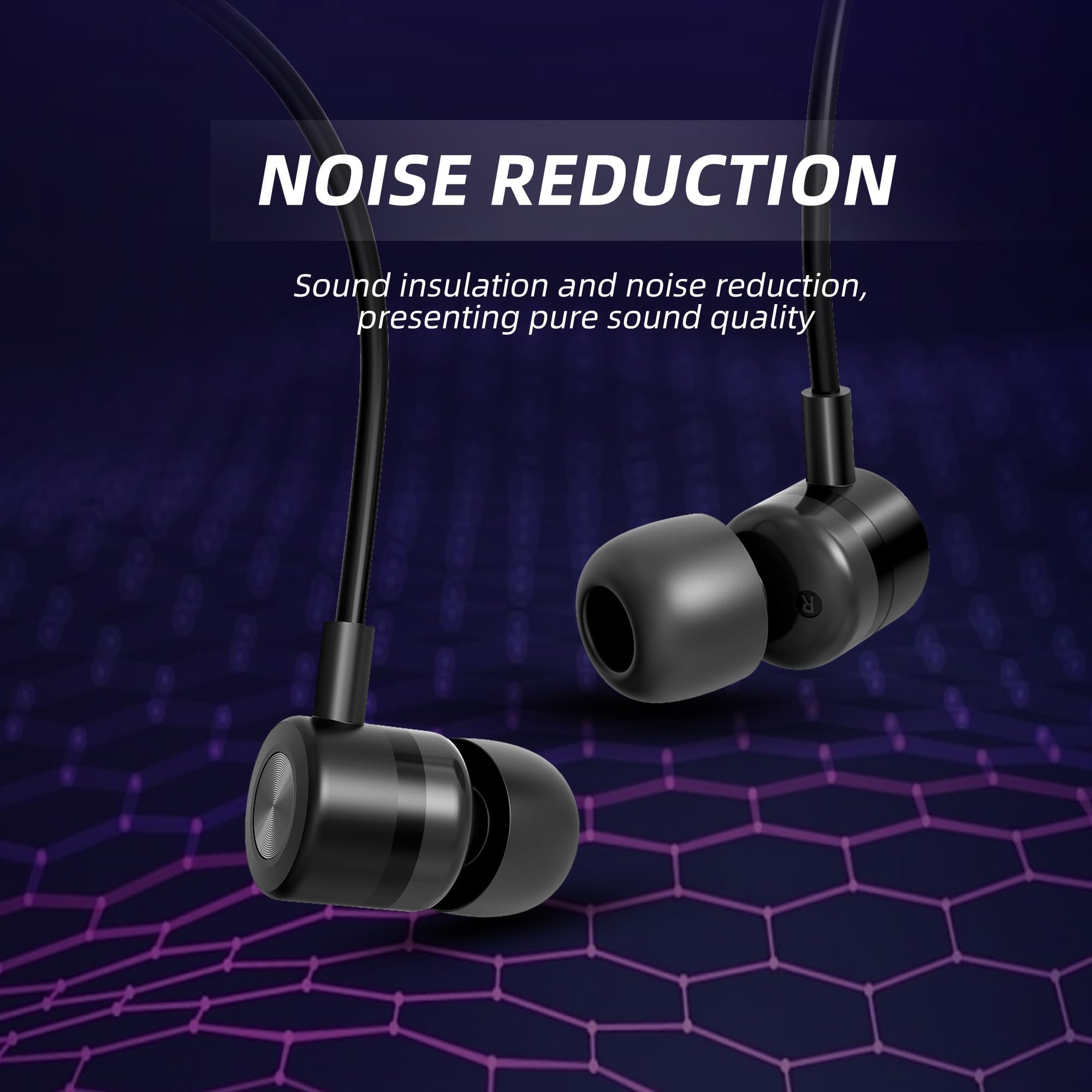 MORMOQUE EP-06 Metallic Wired Earbuds in-Ear Earphones,Build-in Microphone Noise Isolating Headphone,with 3.5mm Jack Long Cord 10mm Large Drivers HD Bass Audio Ear Buds for Music Podcast and More