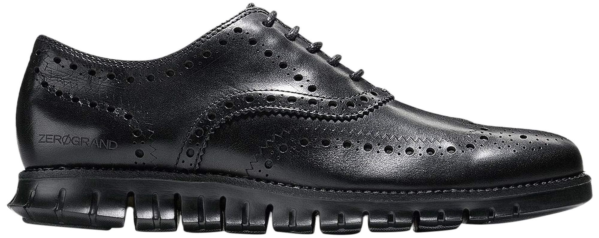 Cole Haan Men's Zerogrand Wing OX Leather Oxford, black closed hole/black, 10 Medium US