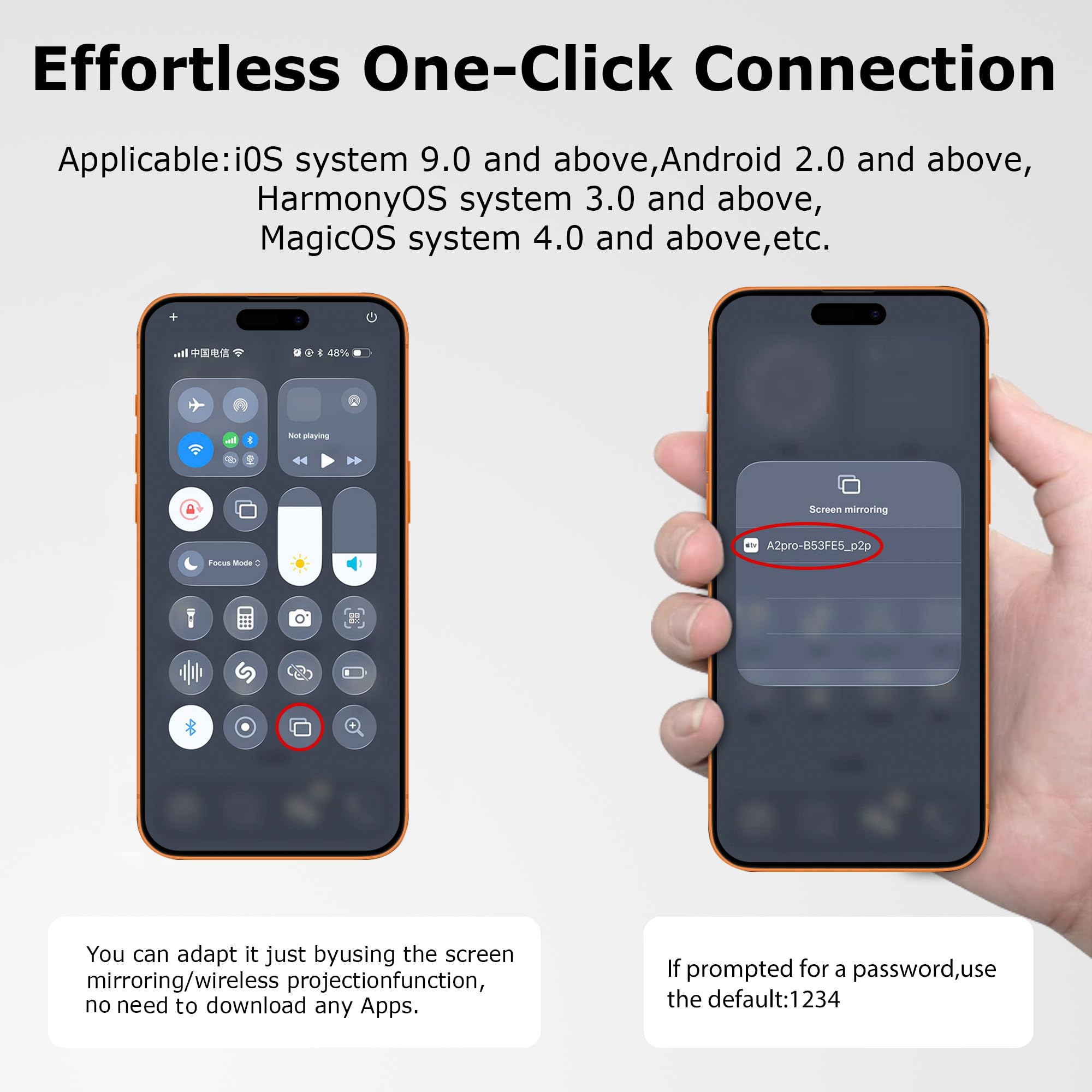 Vlog Selfie Monitor Screen for iPhone 17 Series & Android, Wireless Magnetic Built-in Speaker 4K/1080P Phone Back Camera Monitor with Remote Control for Live Stream TikTok (White)
