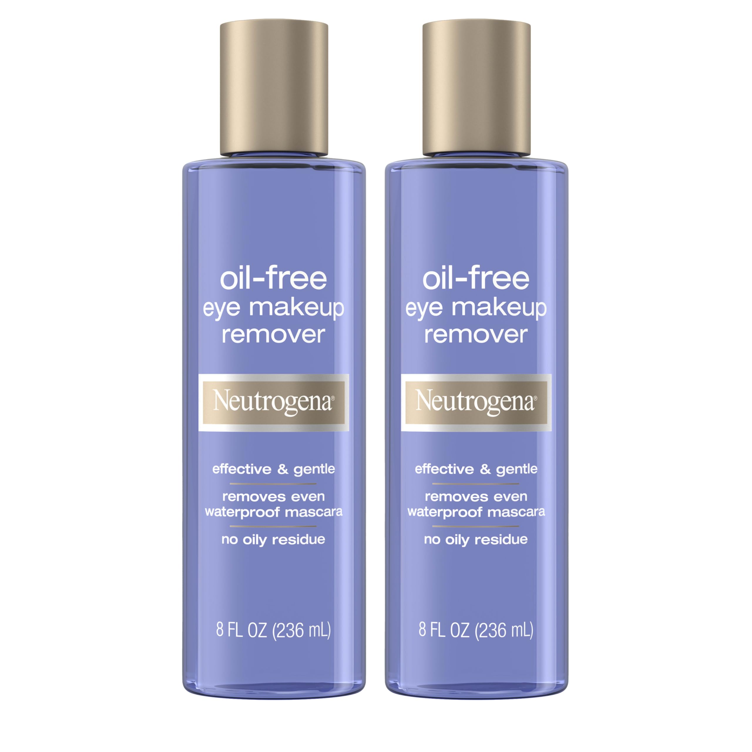 Neutrogena Oil-Free Eye Makeup Remover & Cleanser, Gentle & Non-Greasy Makeup Remover for Waterproof Mascara, 8 fl. Oz, 2 Pack