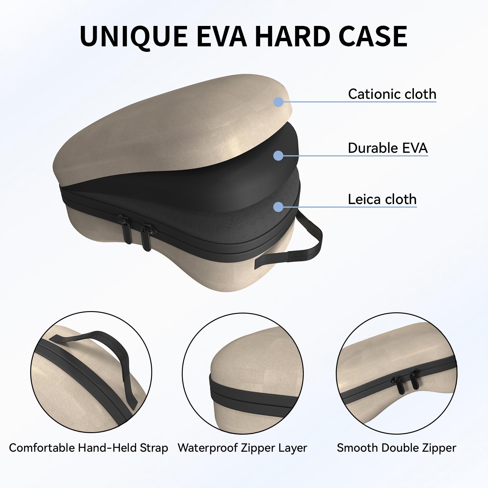 APEXINNO EVA Hard Carrying Case for Meta Quest 3 Vision Pro Accessories, Pro Storage Travel Case Bag Compatible with Oculus Quest 3 VR Headset, Original Elite Head Strap, Controller Grips, Handheld