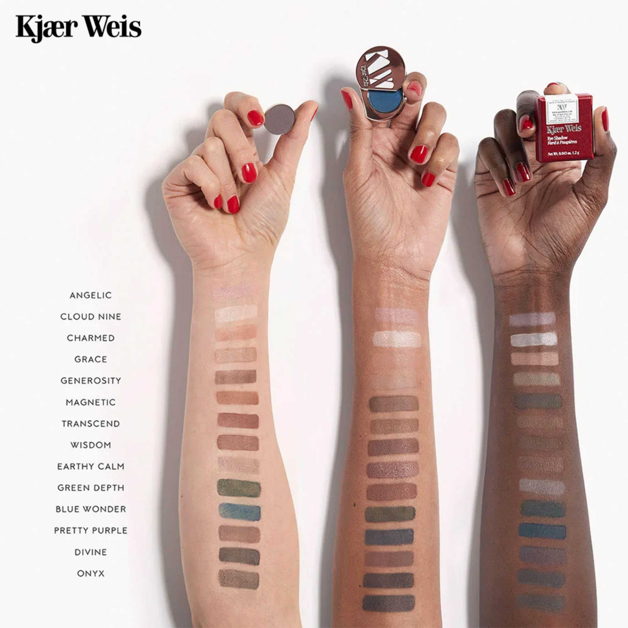 Kjaer Weis Powder Eye Shadow. Highly Pigmented Black Eyeshadow with Organic Ingredients. Ultra Blendable Eye Shadow for Long Lasting Eye Makeup. Cruelty Free Clean Makeup - Onyx