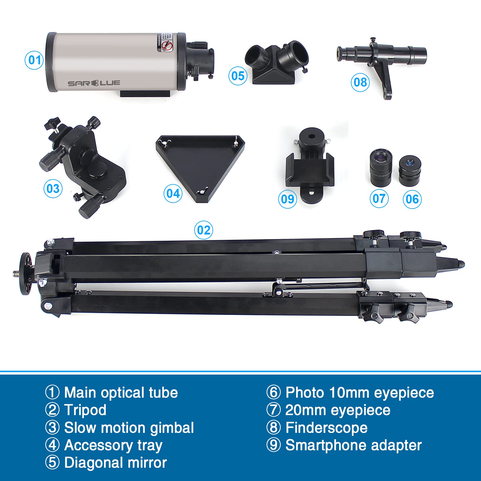 Maksutov-Cassegrain Telescope, Mak70 Telescopes for Adults Kids 1000mm Focal Length 70mm Objective Lens, Beginners Astronomy Telescope with Slow Motion Gimbal Tripod