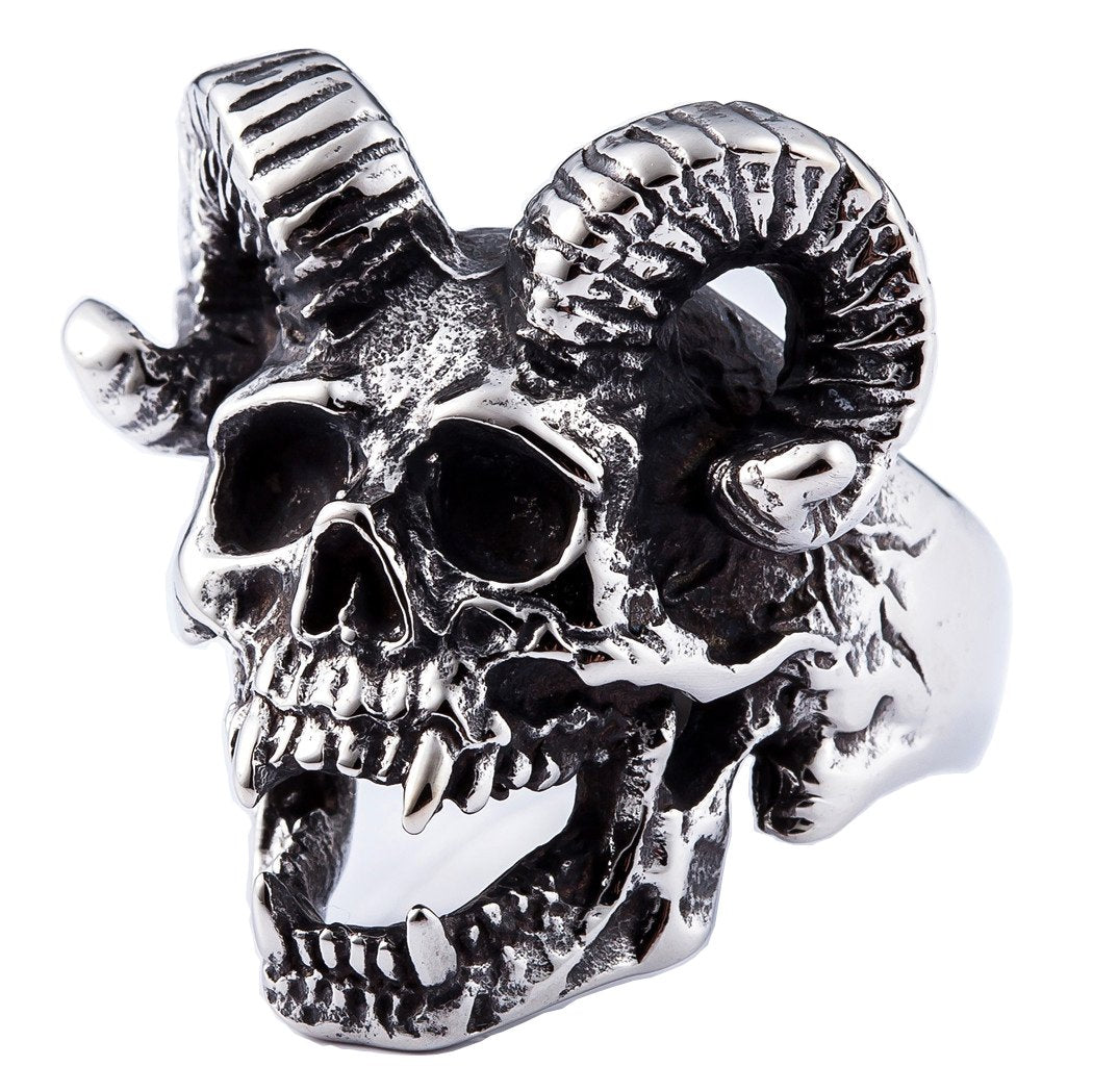 ZMY Home Mens Fashion Jewelry 316L Stainless Steel Rings for Men Punk Silver Demon Skull Ring (15)