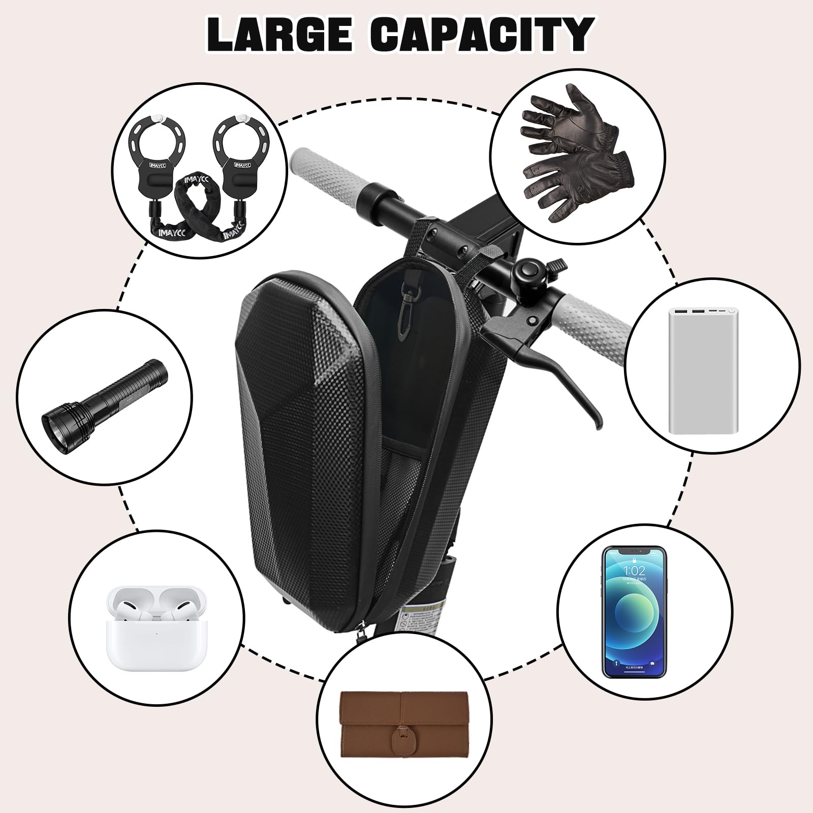 Scooter Chain Lock, Bike Lock, Electric Scooter Accessories, Security Anti-Theft Bike Lock, Chain Lock for Electric Scooter, Motorcycle, Bicycle