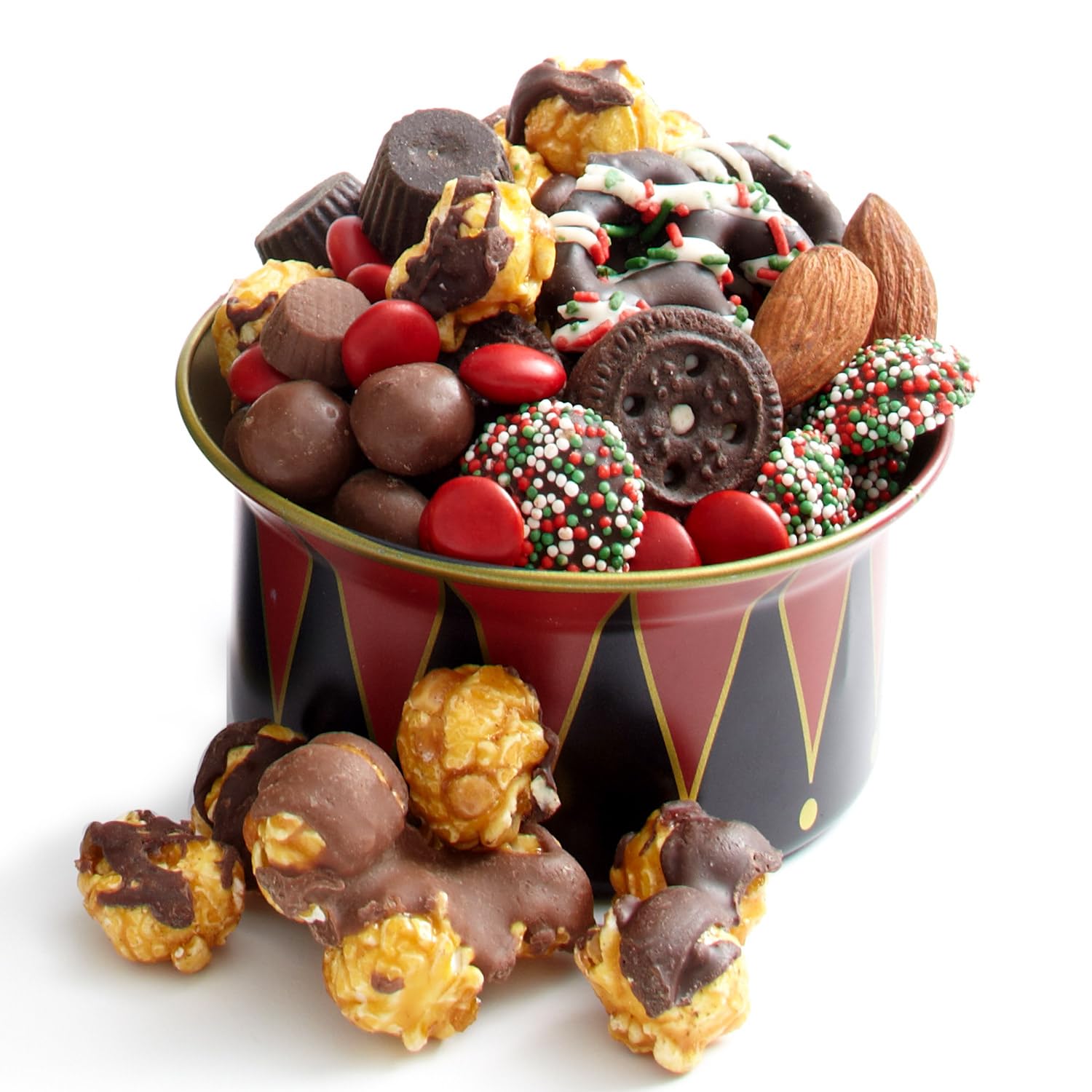 Christmas Gift Baskets | Holiday Chocolate, Cookies and Gourmet Sweets and Snacks | Christmas Candy Food, Holiday Care Package for Families, Friends, College, Office, Men, Women, Students, Her, Mom Him Stocking Stuffer Idea | Bonnie and Pop