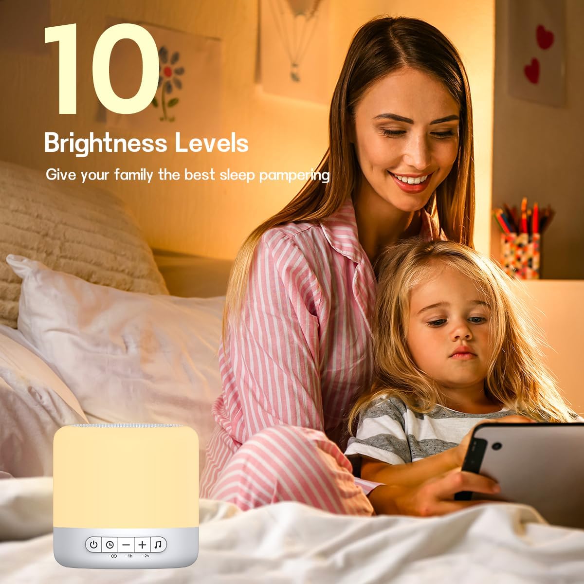 Easysleep Sound Machine Baby White Noise Machine for Sleeping,Toddler Sleep Trainer with 30 Soothing Sounds 12 Night Light,Timers, App Remote Control, Night Light Sleep Machine for Nursery Kid