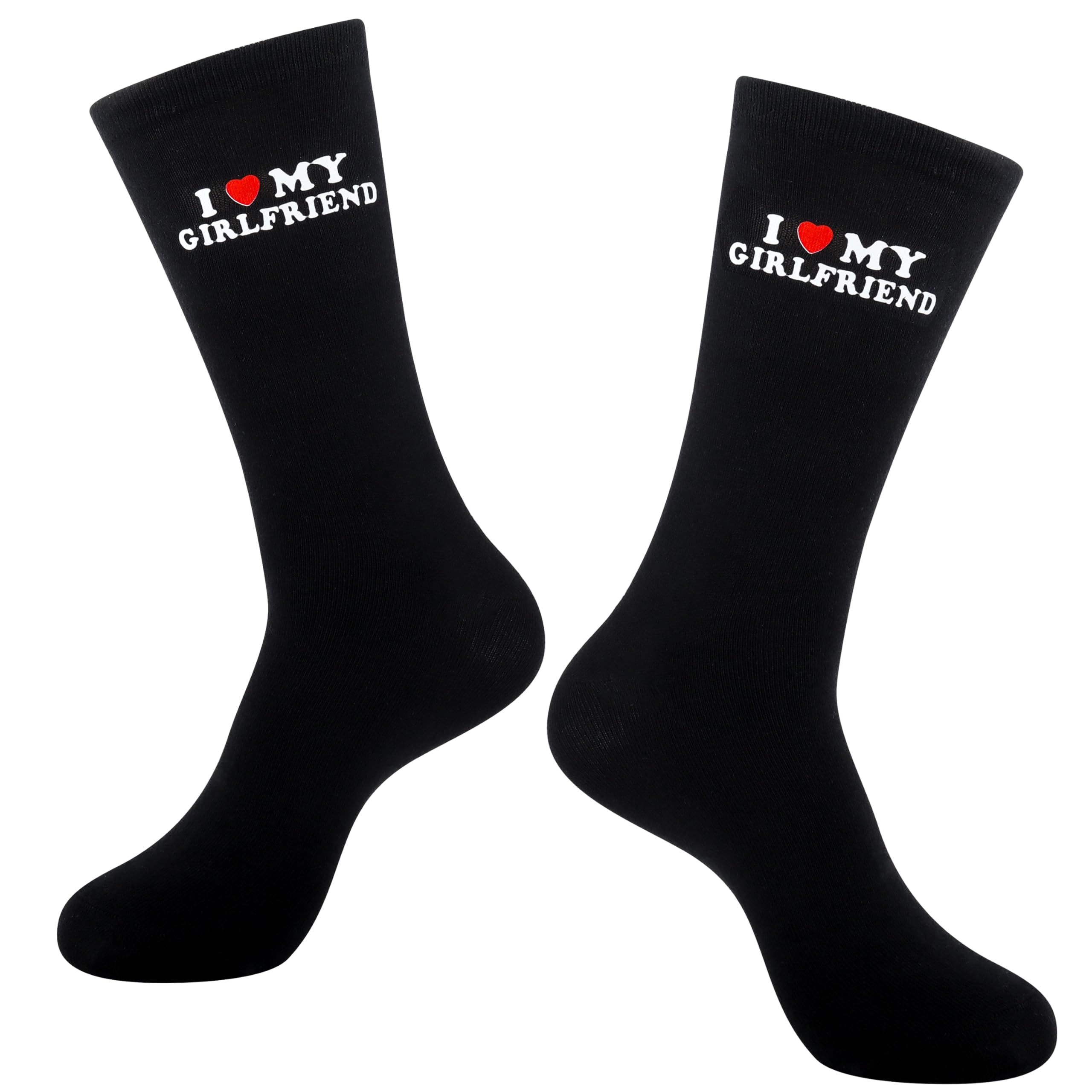 Moyel I Love My Girlfriend Socks Cute Gifts for Boyfriend Funny Boyfriend Gift Ideas on Anniversary Valentines day Birthday Gifts for Him I Heart My Girlfriend Socks for Men