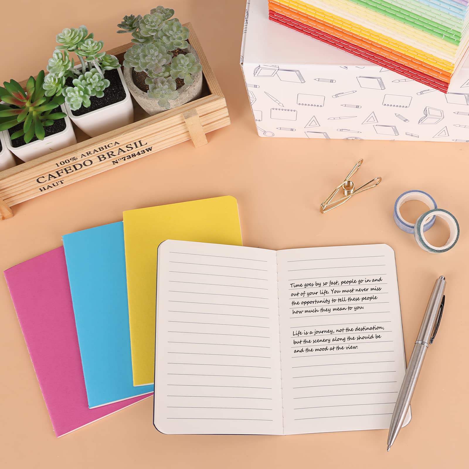EOOUT 90pcs Mini Notebooks, Small Pocket Notebook, Colorful Lined Notepad, Journal Memo Notepad, 3.5"x5.5", 24 Colors for Kids, Students, Traveler, School Supplies