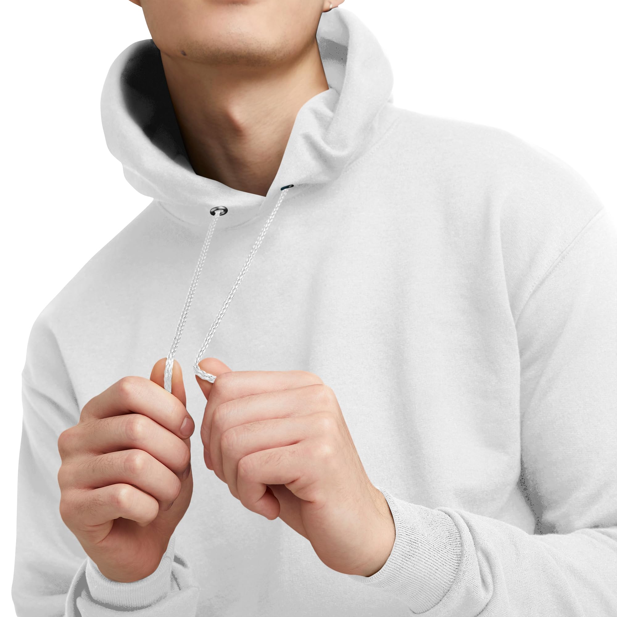 Hanes Men's Pullover EcoSmart Hooded Sweatshirt, white, Small