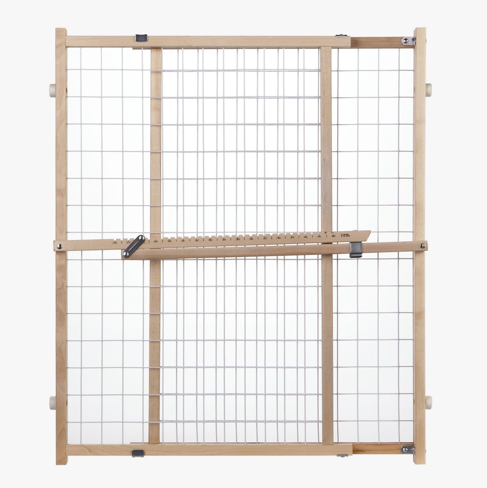 Toddleroo by North States Extra Wide Wire Mesh Wooden Baby Gate: 29.5"-50" Wide. Pressure Mounted Baby Gate for Doorway. (31" Tall, Sustainable Hardwood)