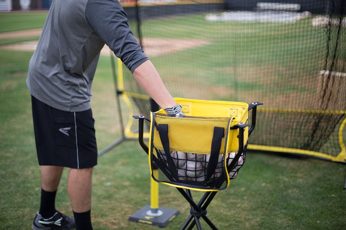 Easton | BALL CADDY and STAND | BASEBALL / SOFTBALL | Holds 100 Baseballs, 50 Softballs