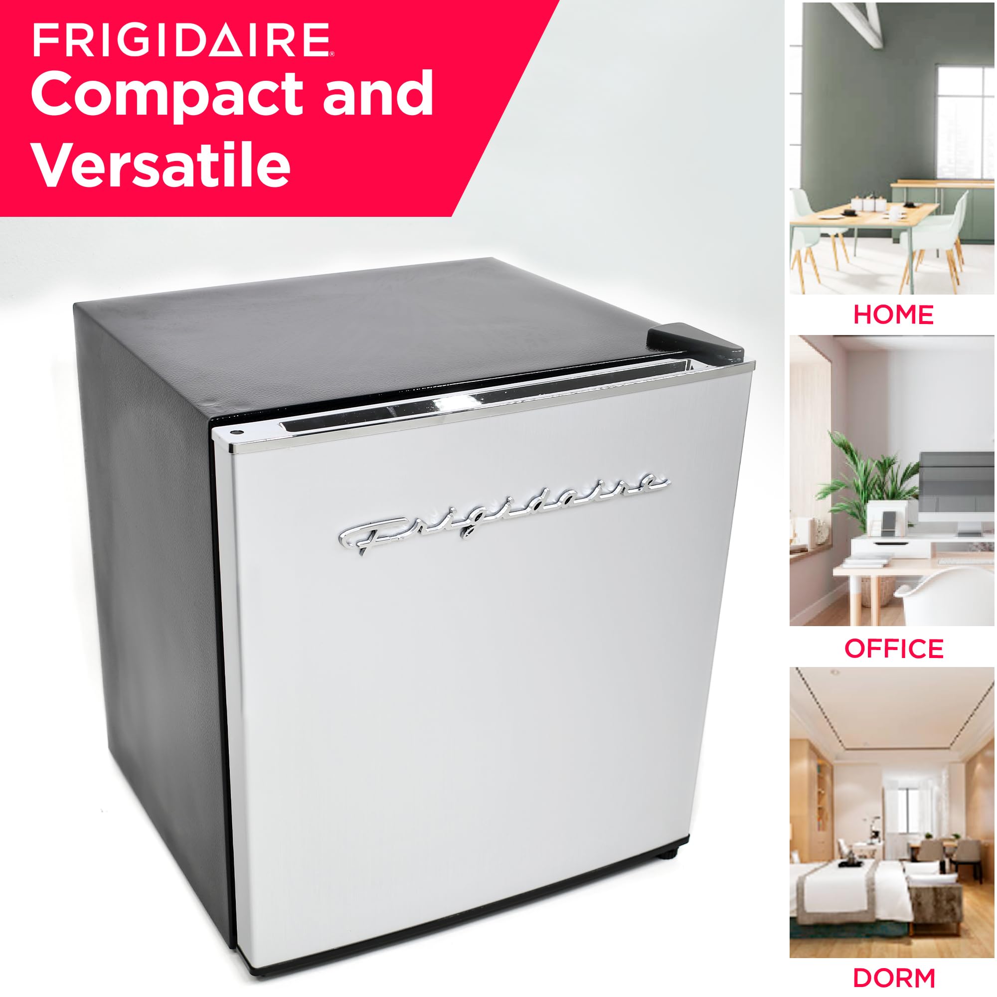 Frigidaire EFR182 1.6 cu ft Stainless Steel Mini Fridge. Perfect for Home or The Office. Platinum Series, 1.8