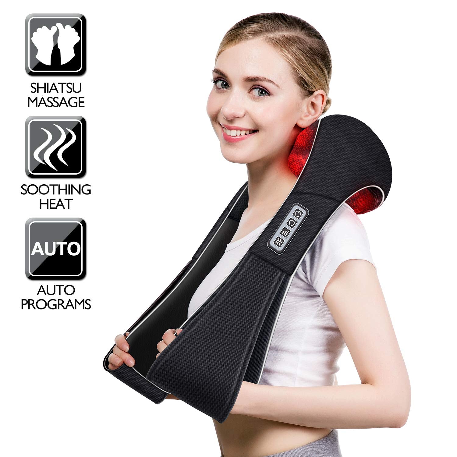 VIKTOR JURGEN Christmas Gifts for Women & Men, Shiatsu Neck and Shoulder Massager with Heat Deep Tissue Kneading Sports Recovery Massagers for Back, Foot, Relaxation Gifts for Wife, Husband, Him, Her