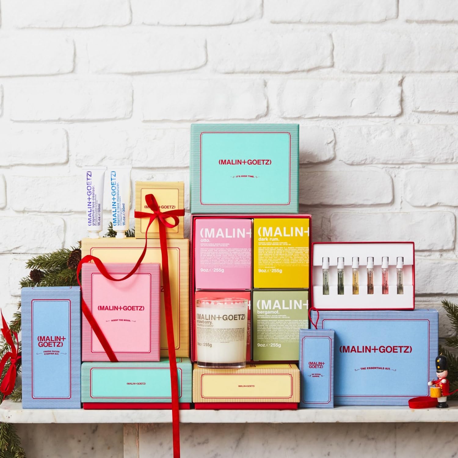 Malin + Goetz The Essentials Kit Holiday Edition – Travel & Gifting Skincare Set, Holiday Self-Care Set for Men & Women, Stocking Stuffer Skin Care Products for All Skin Types, Vegan & Cruelty Free