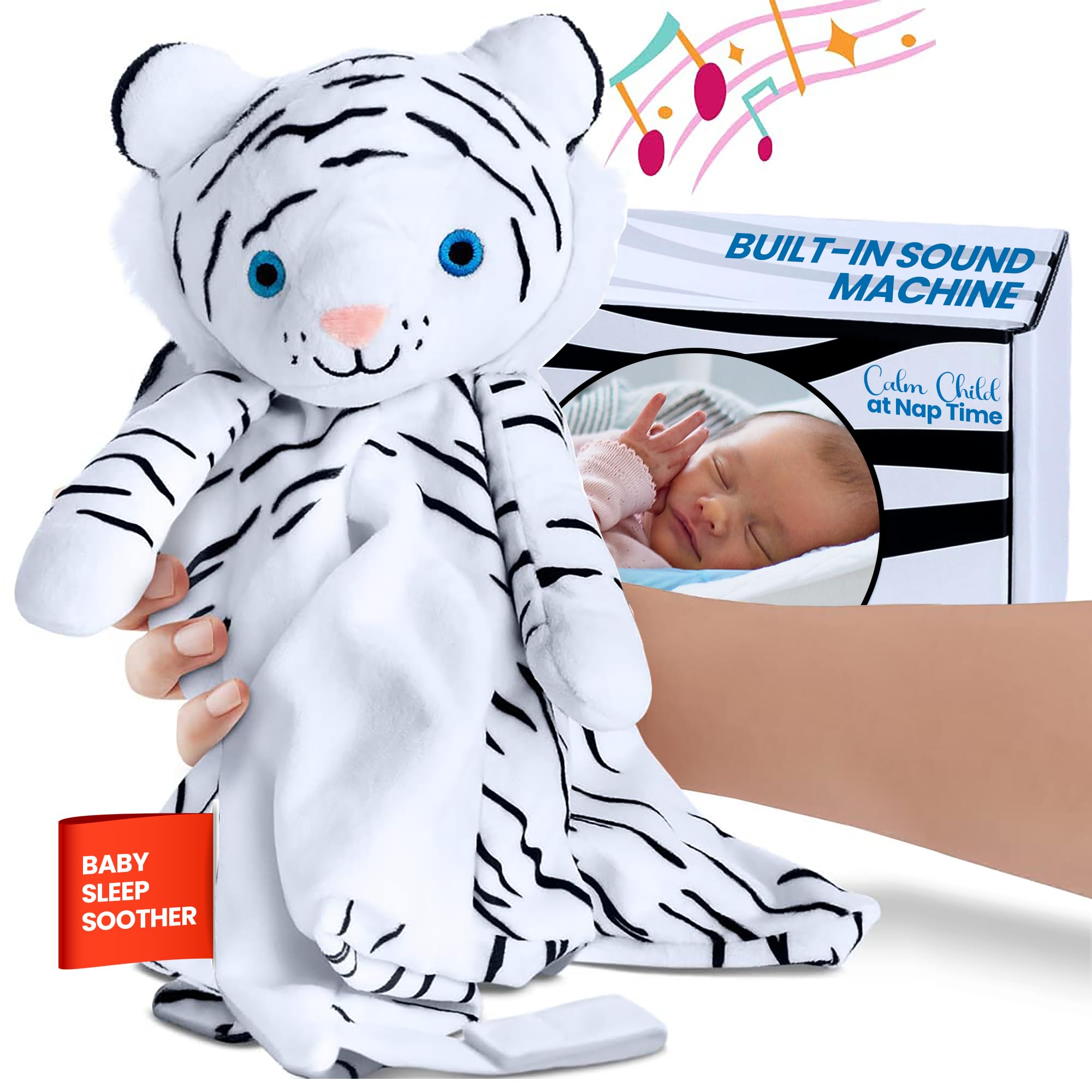 Musical Baby Lovey - White Noise & Lullaby Plush - Calms Fussy Babies, Reduces Night Wakeups & Helps Toddlers Sleep Longer – Proven Sleep Aid for Parents - BPA-Free, Machine Washable, Newborn Gift