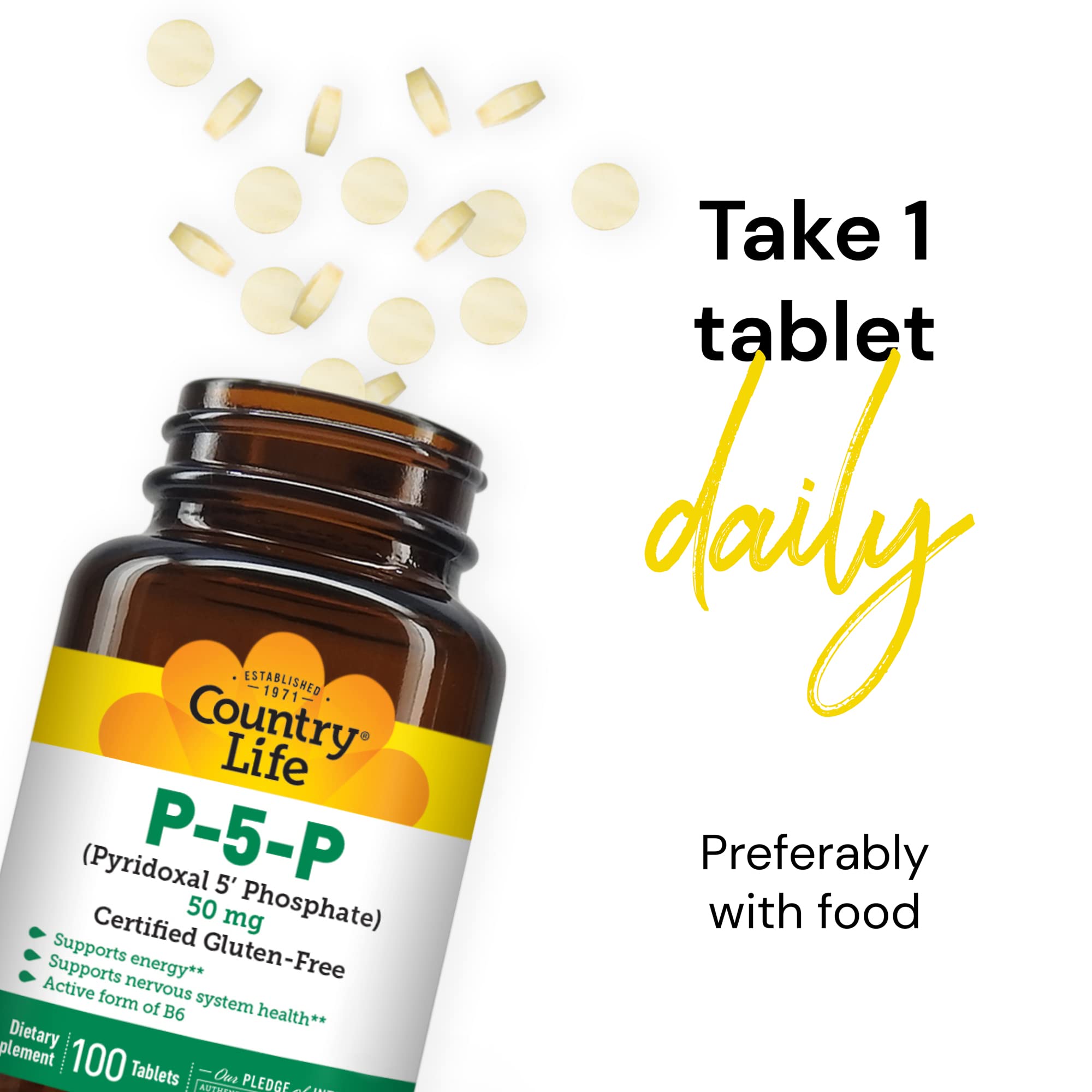 Country Life - P-5-P (Pyridoxal Phosphate) 50 mg - 100 Tablets