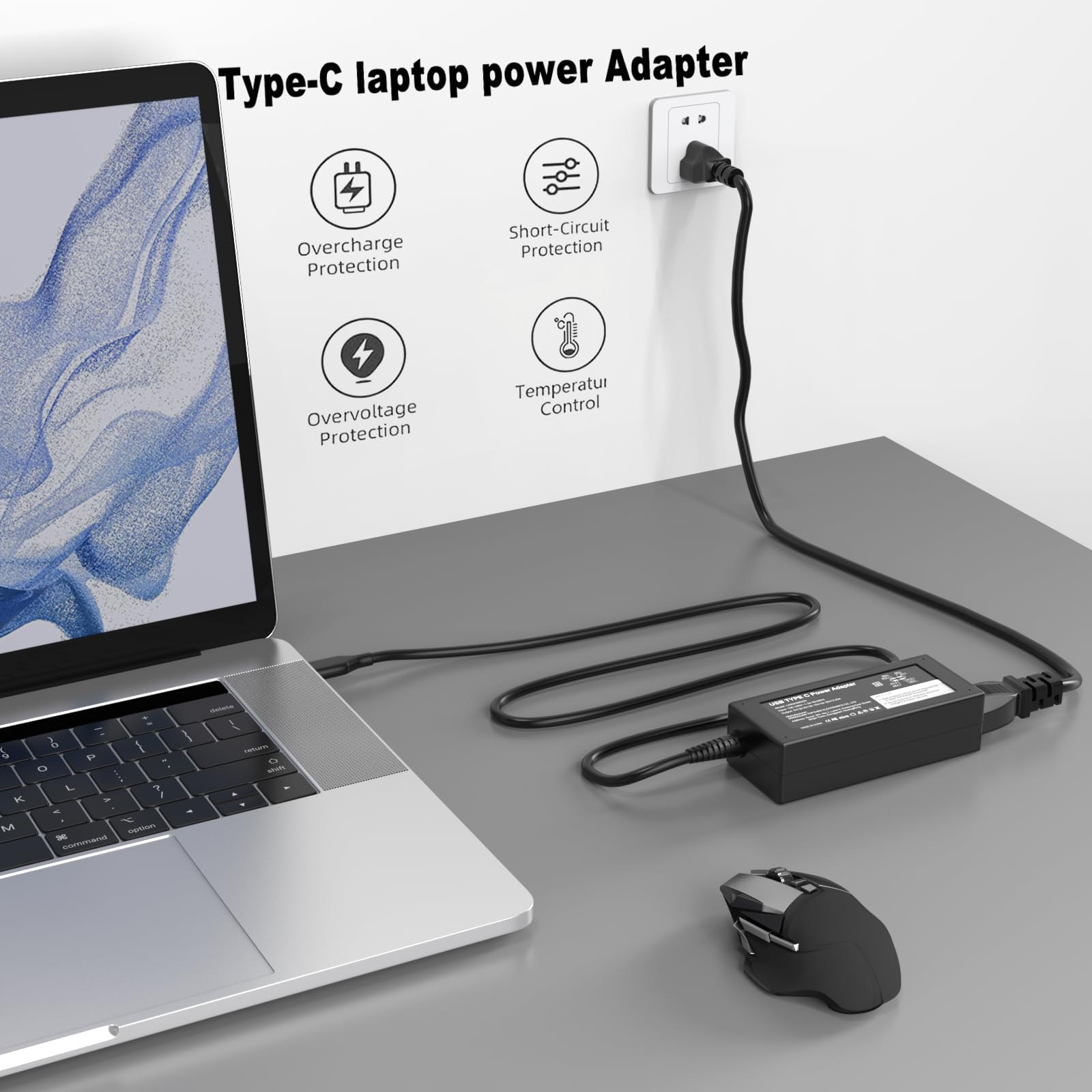 45W USB C Chromebook Charger for HP Chromebook X360 14 14-ca051wm 14-ca052wm 14-ca091wm ca061dx 14-ca0061dx 14-ca060nr 14-ca020nr 14-ca043cl 13-ac023dx 13-ac033dx USB C Power Adapter Cord
