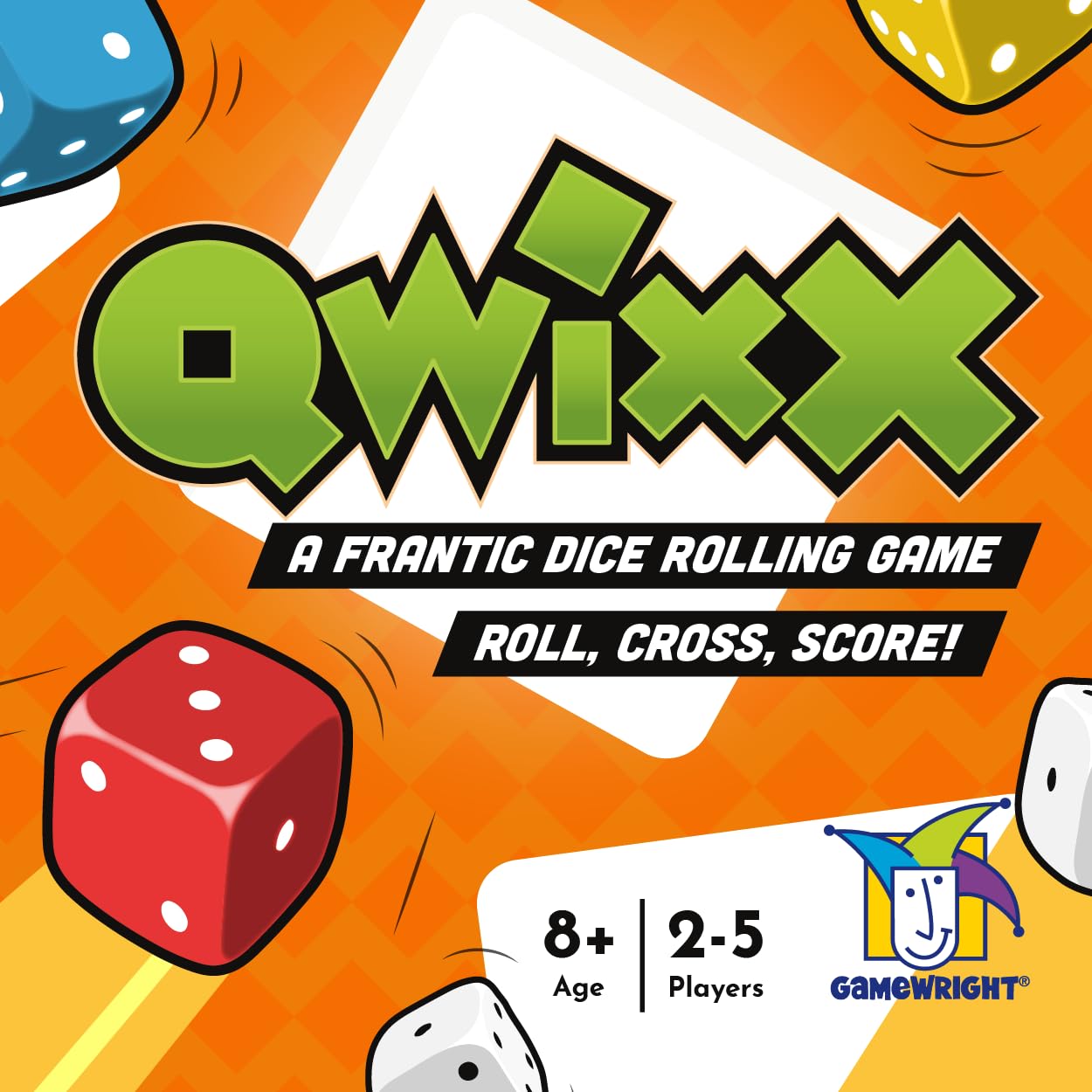 Qwixx: The frantic dice rolling game that everyone plays at once! For ages 8+, 2-5 players, from Gamewright