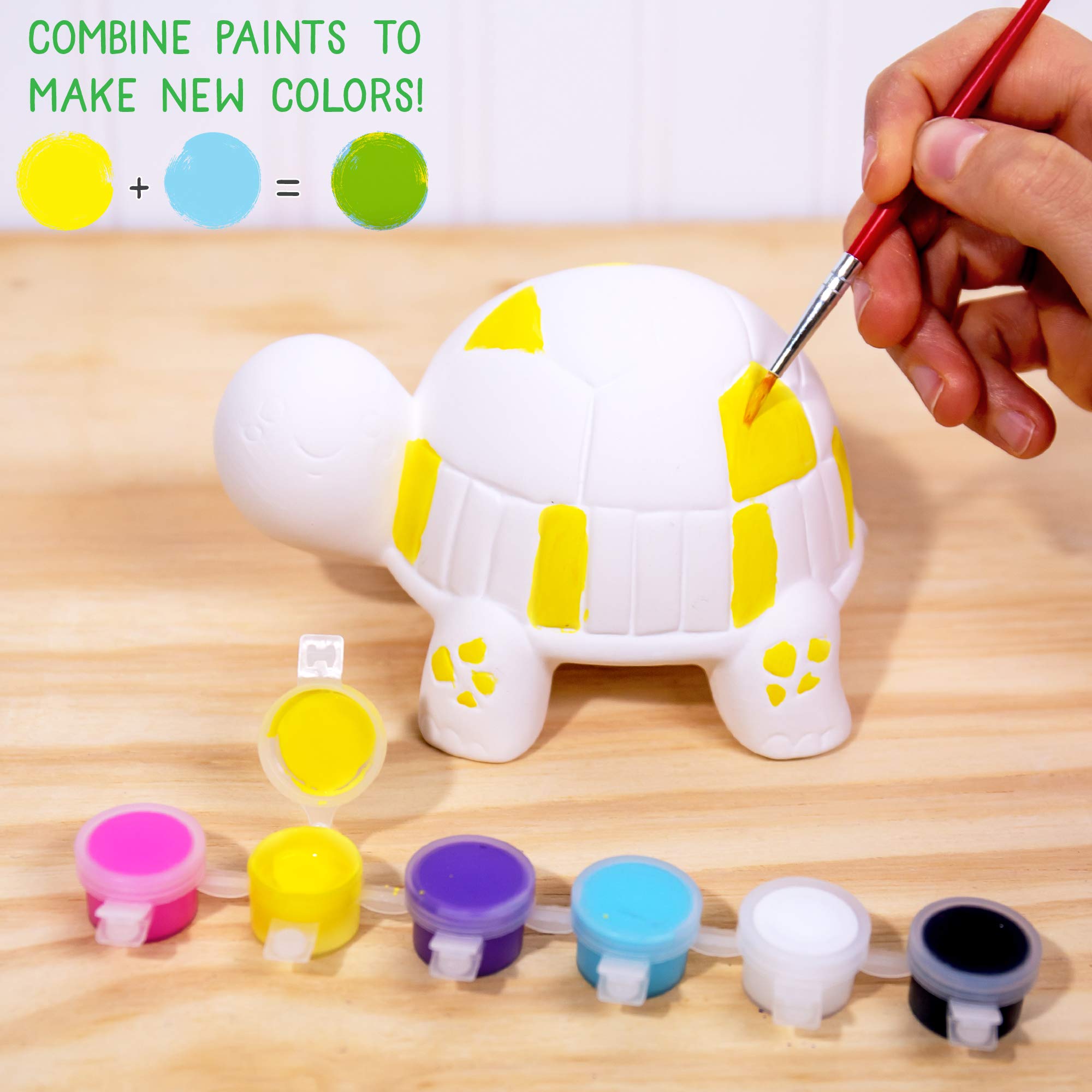 Creative Roots Paint Your Own Turtle, DIY Turtle, Kids Painting Set, Creativity, Ceramics to Paint, Paint Your Own Ceramic, Painting Kits for Kids Ages 5+