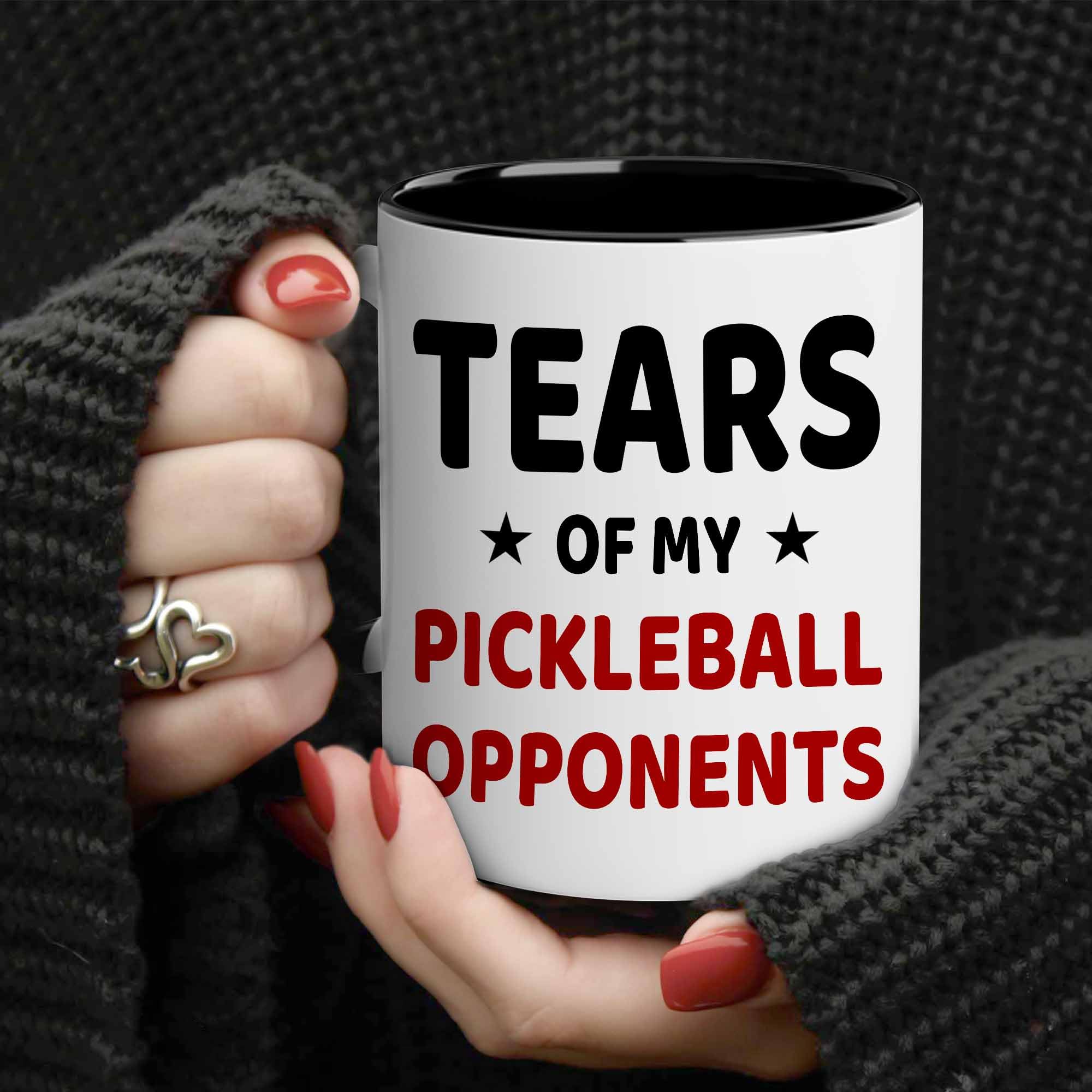 BSQUIELE Tears of My Pickleball Opponents Coffee Mug, Sports Player Gifts, Gift for Men, Boy - Funny Gift for Him, Dad, Husband, Friend on Birthday Christmas, Pickleball Player Gift, 11 oz Ceramic Cup