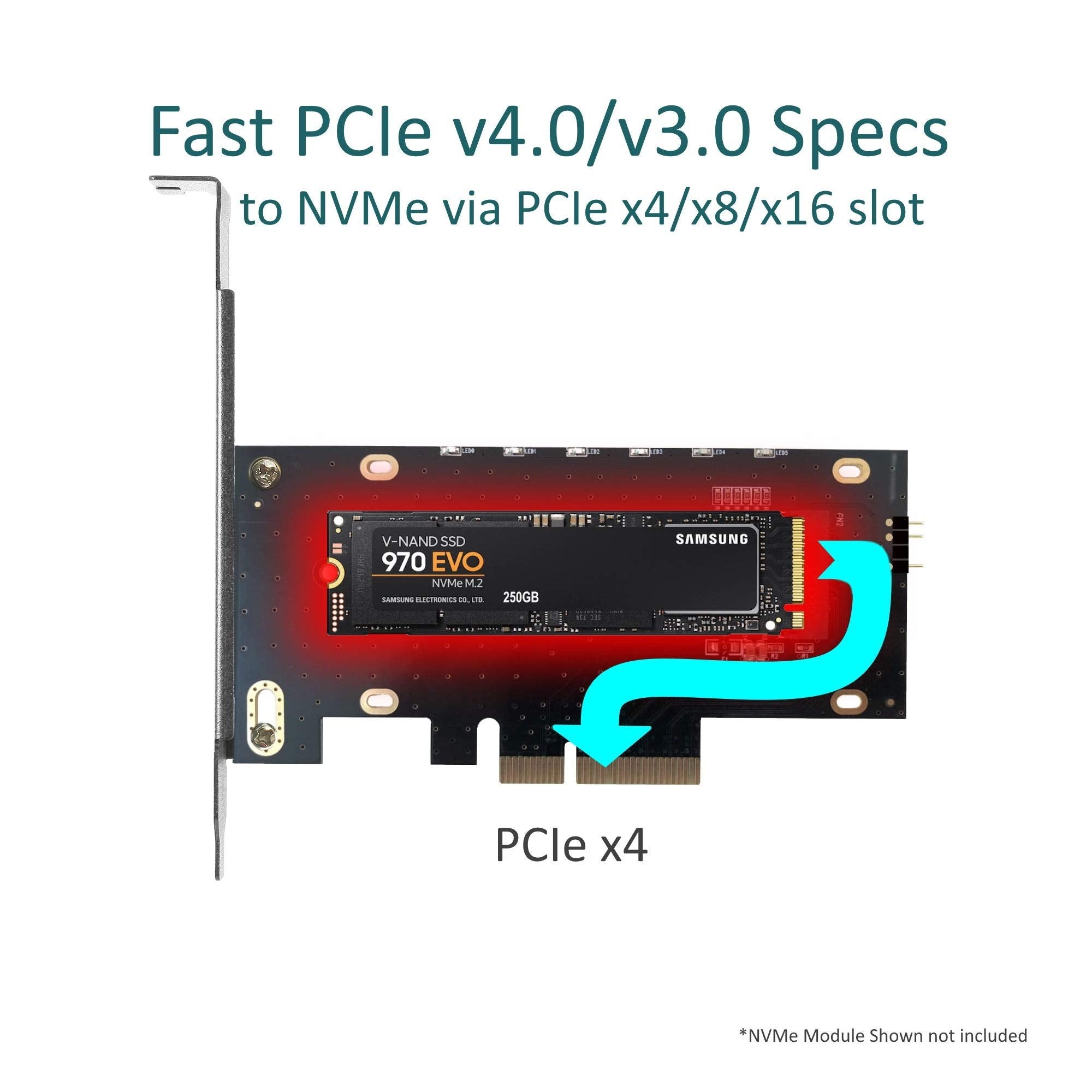 Vantec M.2 NVMe PCIe x4 Adapter with ARGB Heat Sink (UGT-M2PC12-RGB)