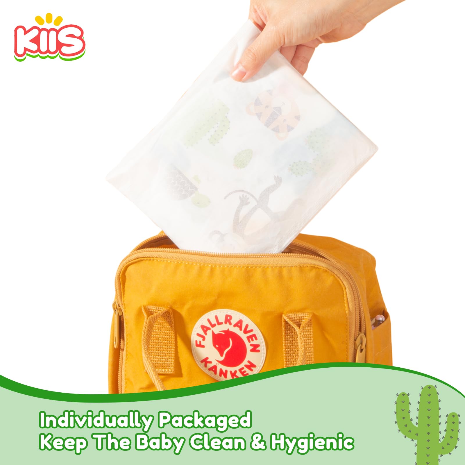 KIIS Disposable Baby Bibs for Baby Boys and Girls - Individually Packaged - Hygienic, Soft and Leakproof (20 PCS) (Animal)