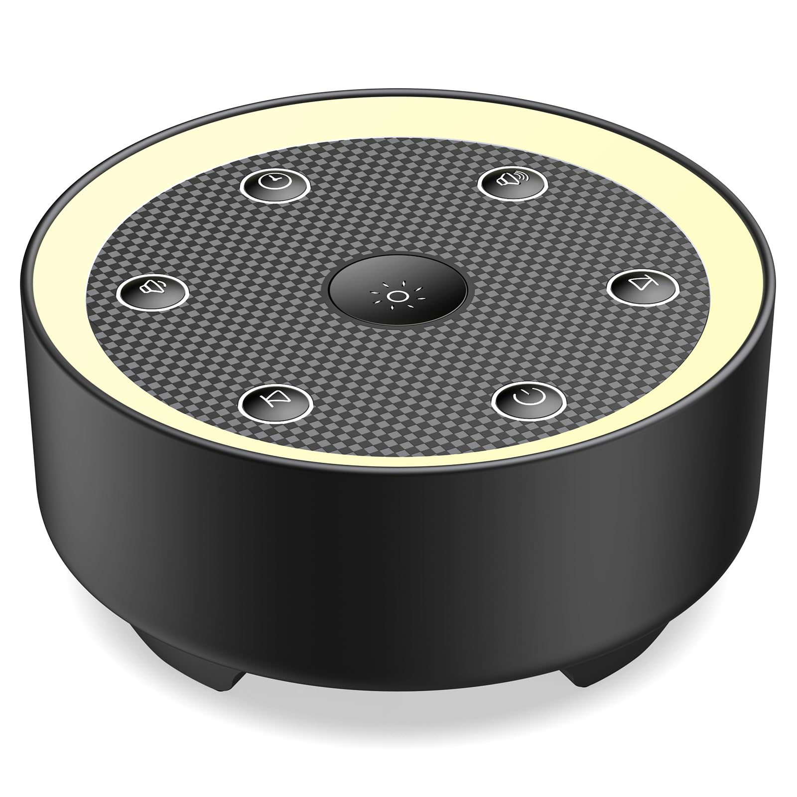 Sleep Sound Machine with White Noise, 24 Soothing Sounds & Max 8H Timer for Baby and Adult. Recessed Night Light Button, Dimmable Light, Plug in