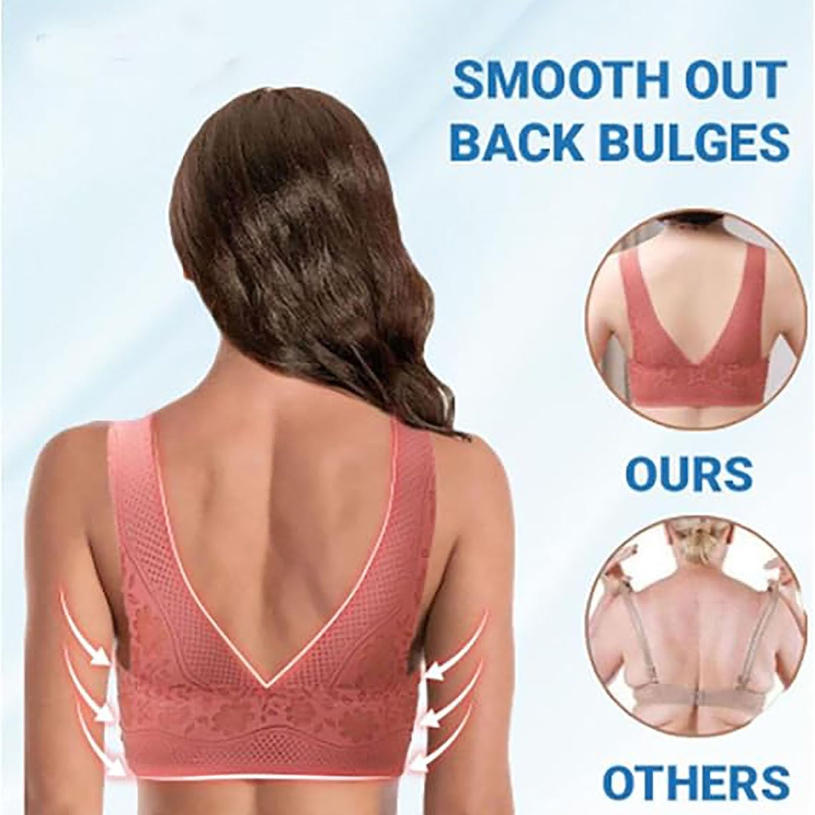 Hatmeo Women's Orthopedic Anti-Sagging Bra Hatmeo Bras for Senior Women Posture Correcting Bra Breathable Push up Bras Beige