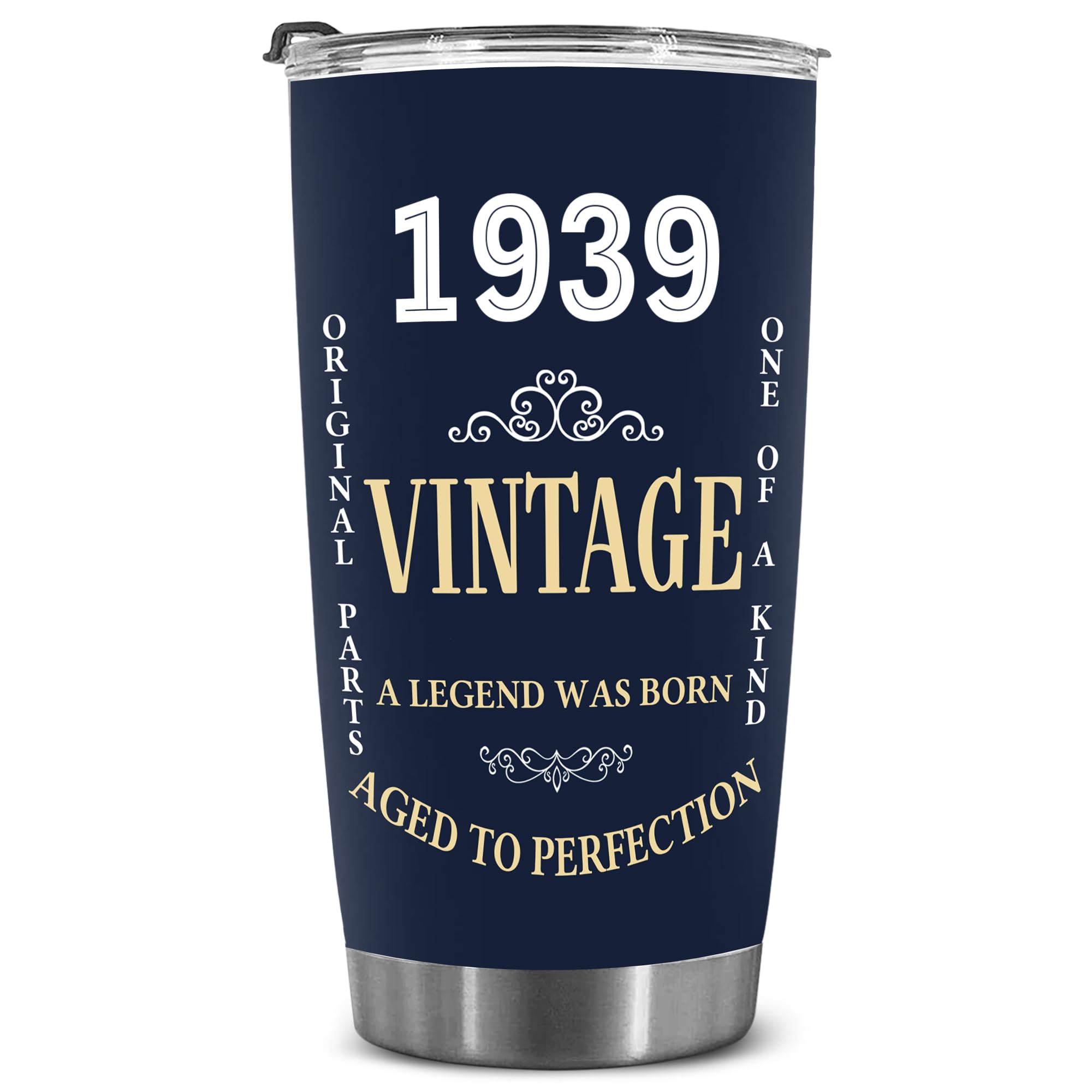 DEKIDOKA 86 Year Old Birthday Gifts for Mom Dad - Vintage Tumbler For Men And Women