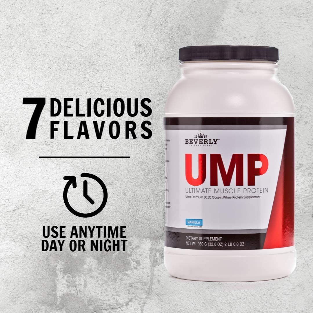 Beverly International UMP Protein Powder, Vanilla. Unique Whey-Casein Ratio Builds Lean Muscle. Easy to Digest. No Bloat. (32.8 oz) 2lb .8 oz