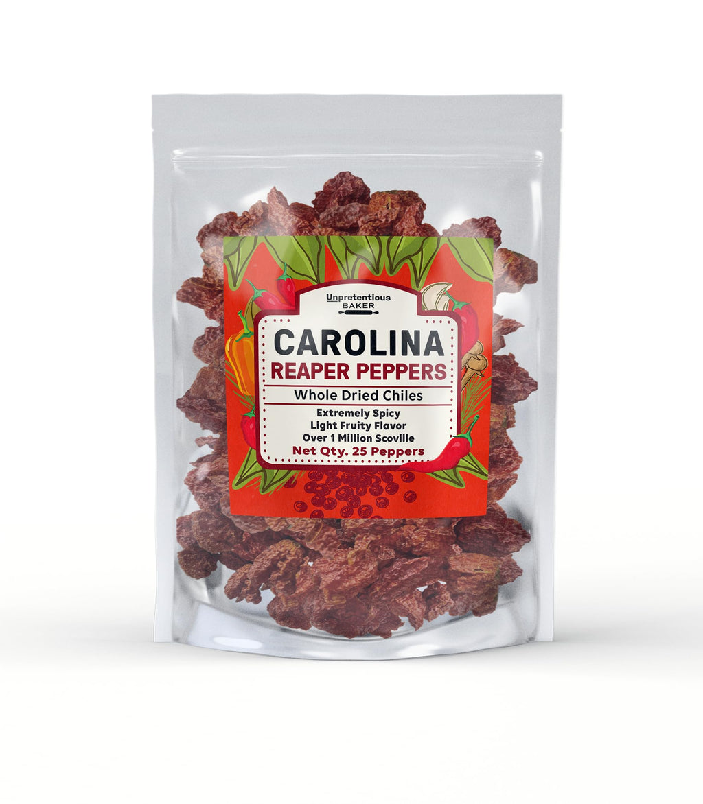 Reaper Count In Unpretentious Whole Dried Carolina Reaper Chiles, 25 Count, Extremely