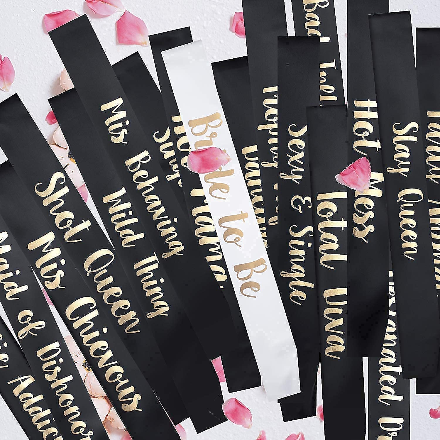 18 Pcs Bachelorette Party Sashes for Bride and Bridesmaid, Bridal Shower Engagement Wedding Party Favors