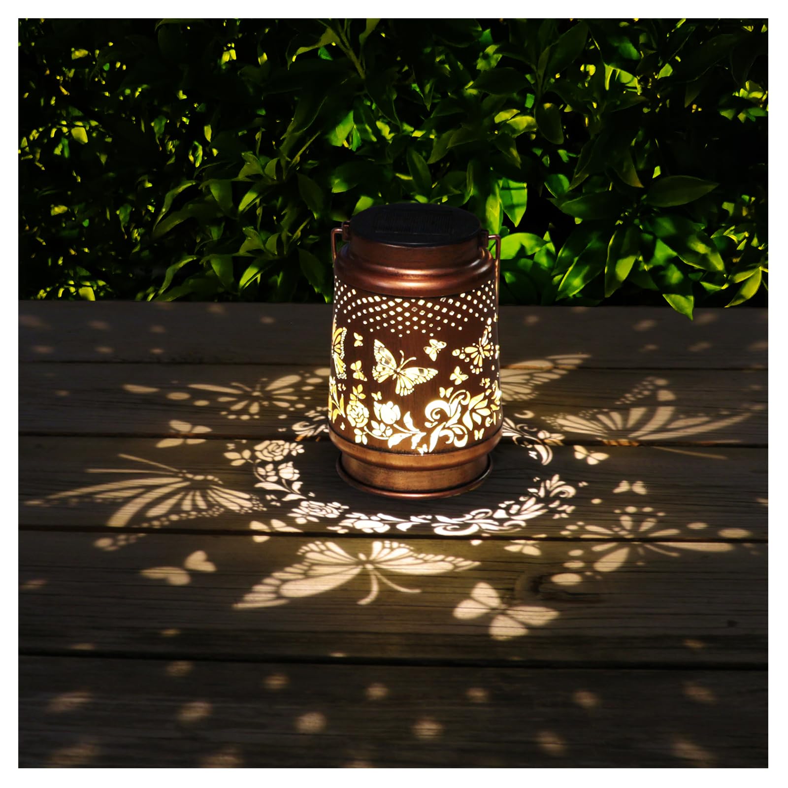 Solar Lanterns Outdoor Waterproof Butterfly Garden Decor Lantern Birthday Gifts for Women Mom Grandma, Hanging Solar Lights Metal Solar Decoration Outside for Yard, Patio, Backyard, Porch