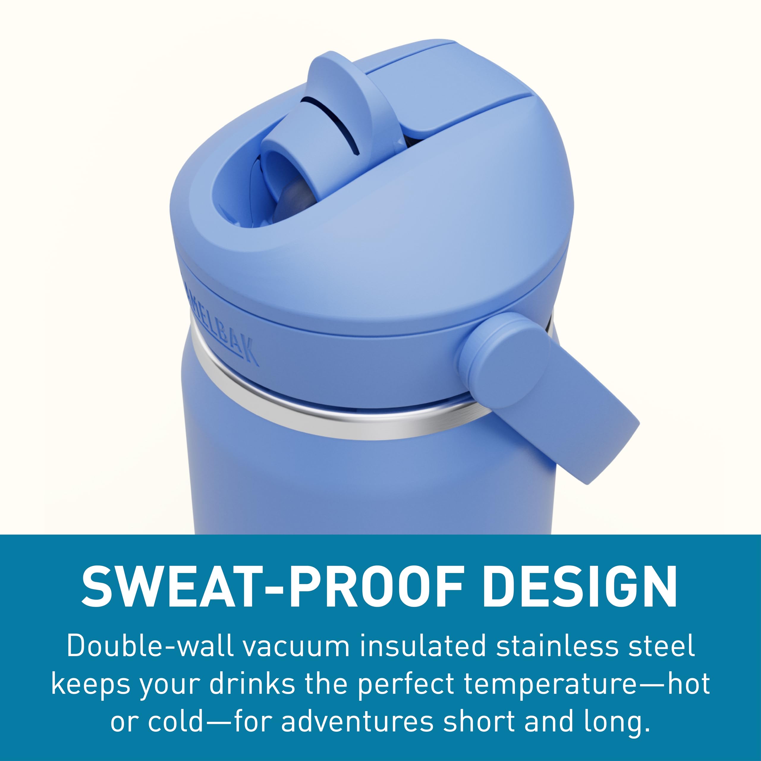 CamelBak Thrive Flip Straw Insulated Stainless Steel Water Bottle Sky Blue, 20oz