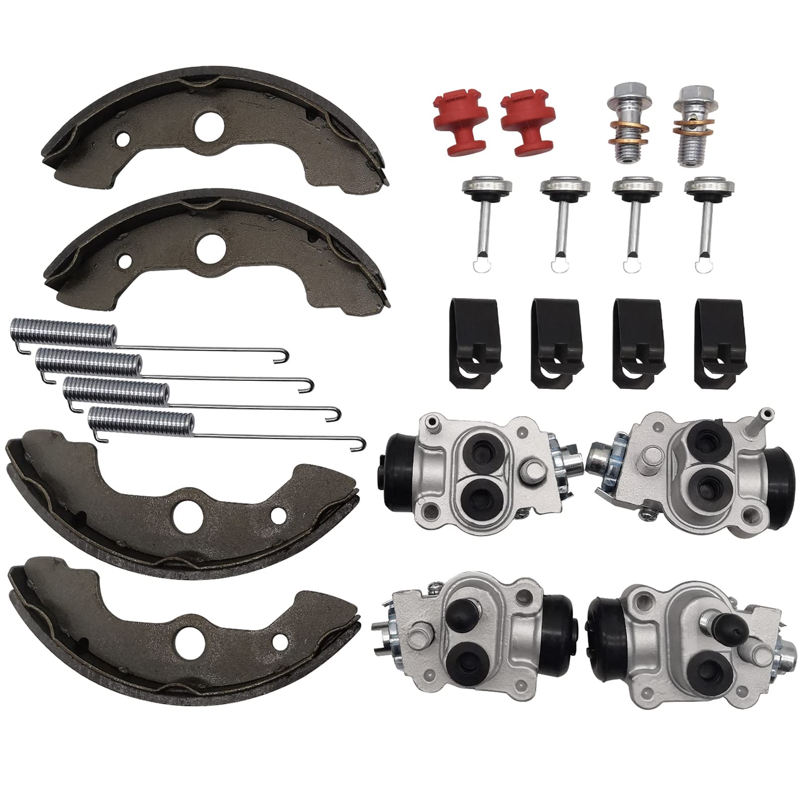 Front Brake Wheel Cylinders Shoes Kit for Honda TRX300 TRX300FW Fourtrax 300 4x4 1988-2000 (Left&Right),OEM# 45330-HC5-006 45310-HC5-006 06450-HC5-900