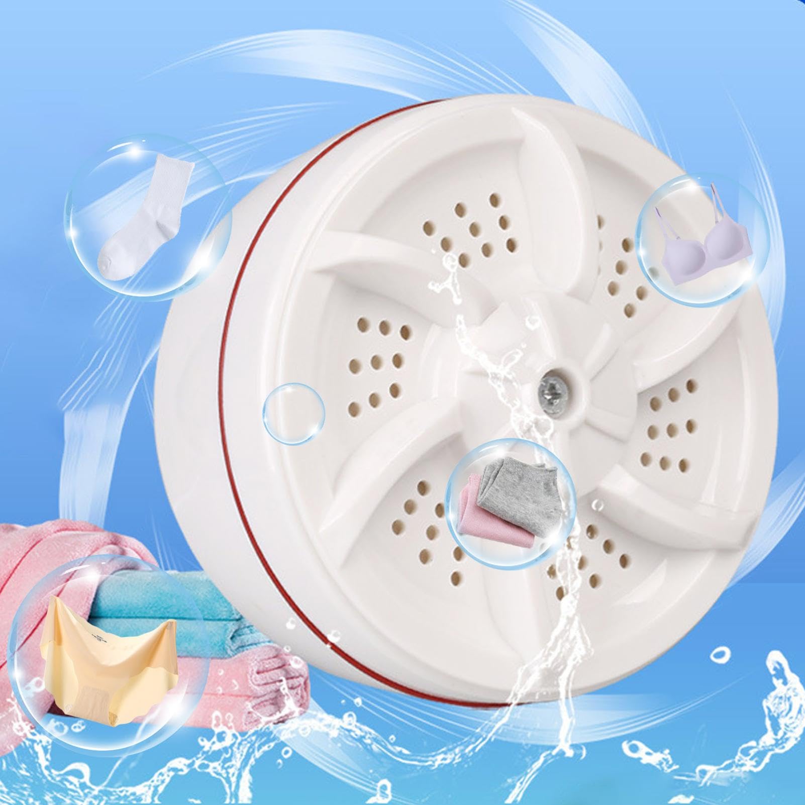 Portable Washing Machine for Socks and Underwear, 2024 New Mini Washing MachineTurbo with USB, Mini Washing Machine, Suitable for Home Business, Travel, College Room, RV, Apartmen