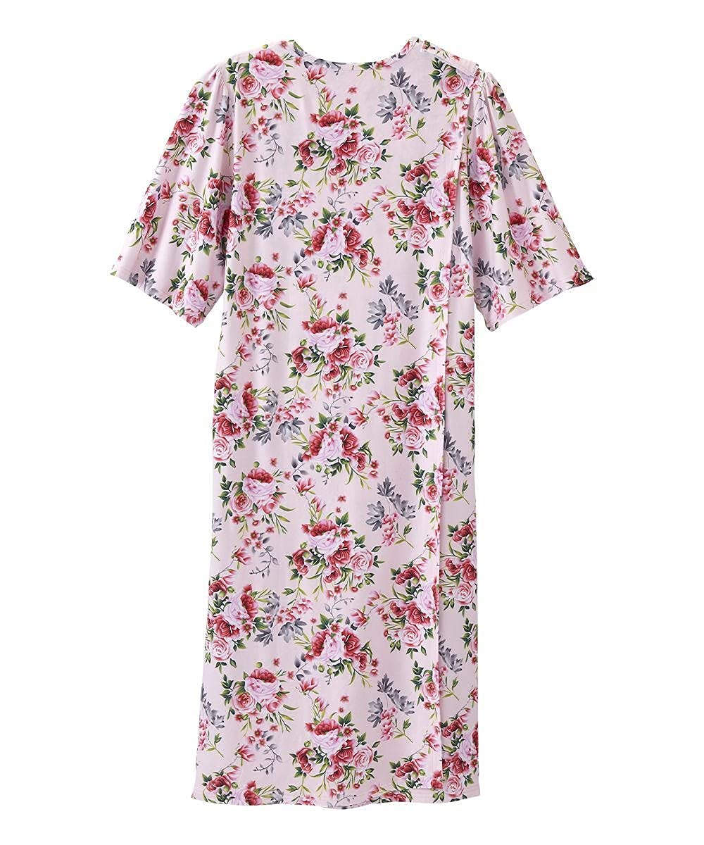 Silverts Hospital Gowns for Women Open Back, Night Gowns for Elderly Women, Adaptive Clothing for Seniors, Hospice Care Supplies, Hospital Robe, Old Lady Dress - Bloom SMA