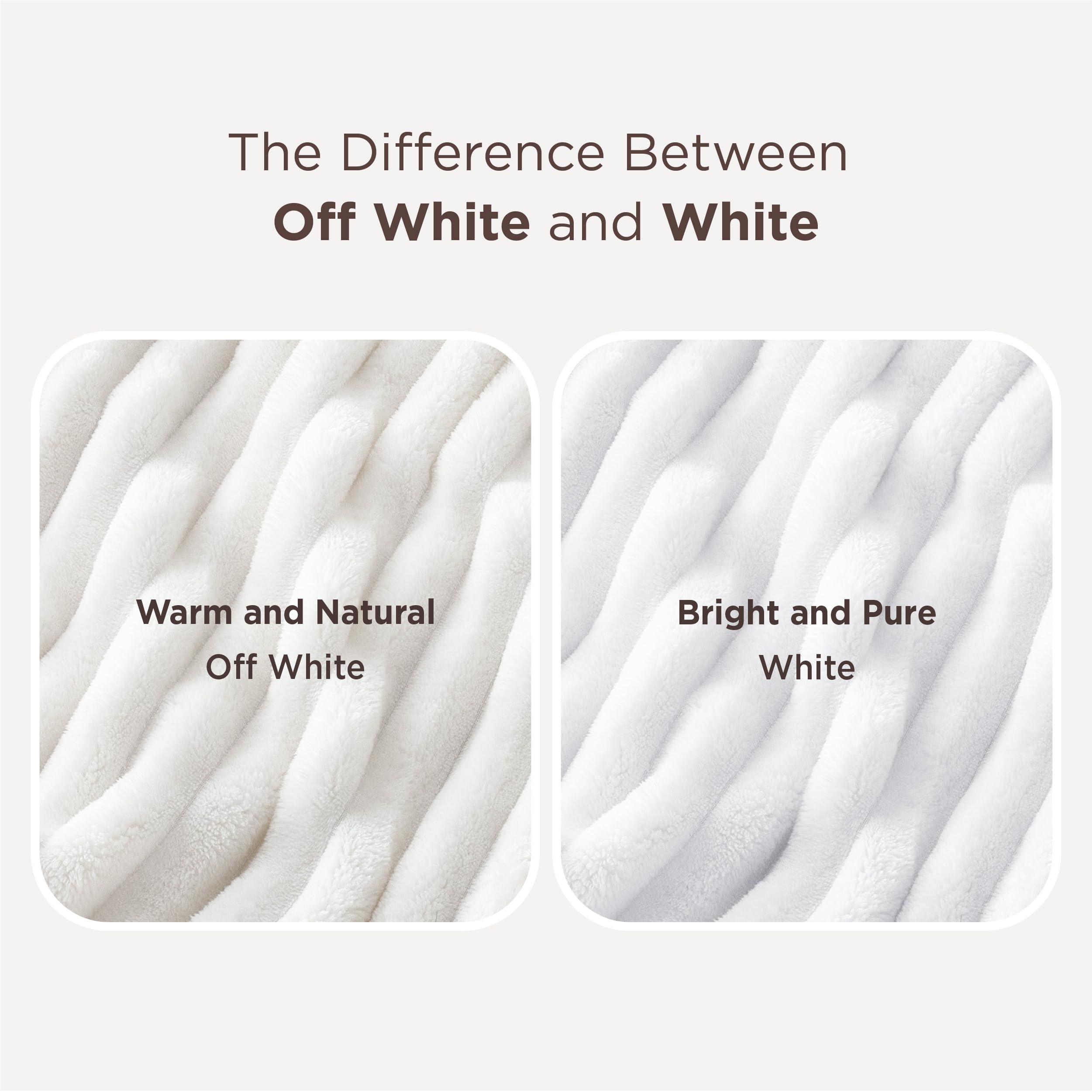 Bedsure GentleSoft White Throw Blanket for Couch - Mothers Gifts Day Birthday Gifts for Women Mom Her, Soft Cozy Fleece Throw Blanket for Girl, Room Home Bedroom Spring Decor, Off White, 50x60 Inches
