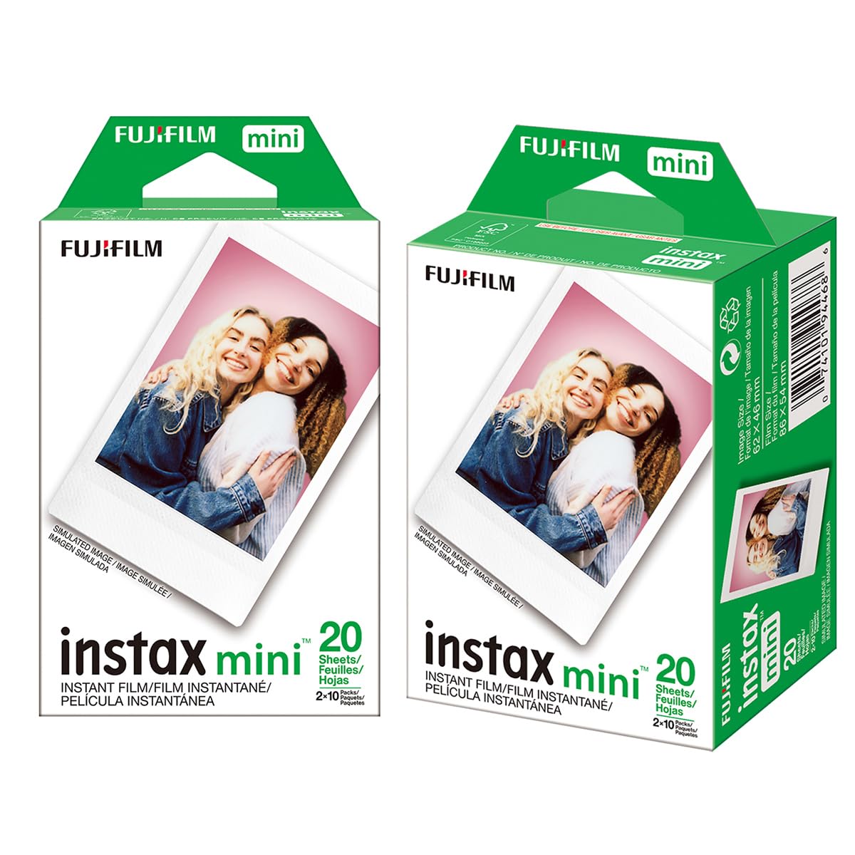Fujifilm Instax Mini Instant Film, 2 x 10 Shoots X 2Pack (Total 40 Shoots) Value Set