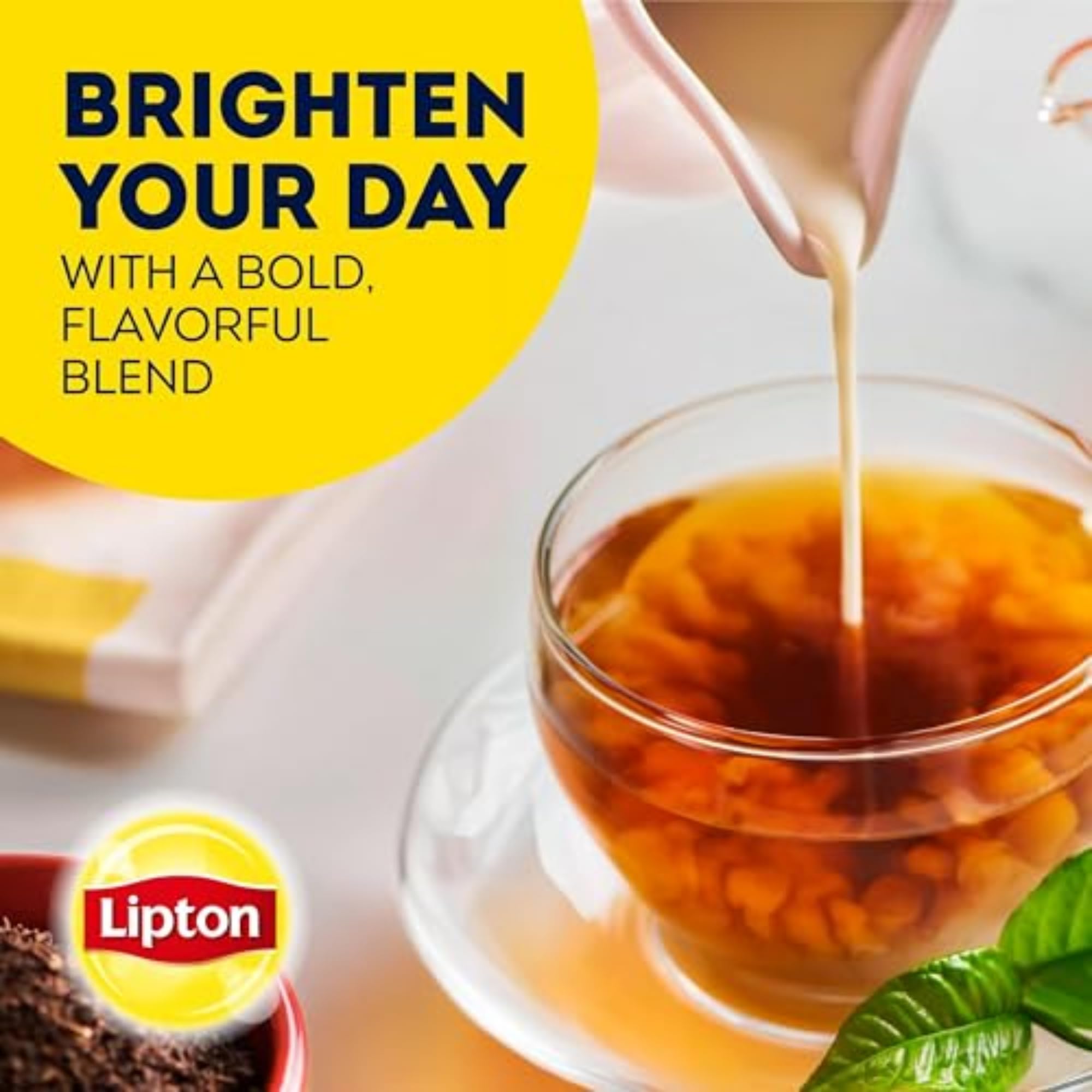 Lipton Tea Bags, Black Tea, Iced or Hot Tea, Can Support Heart Health, 100 Total Tea Bags